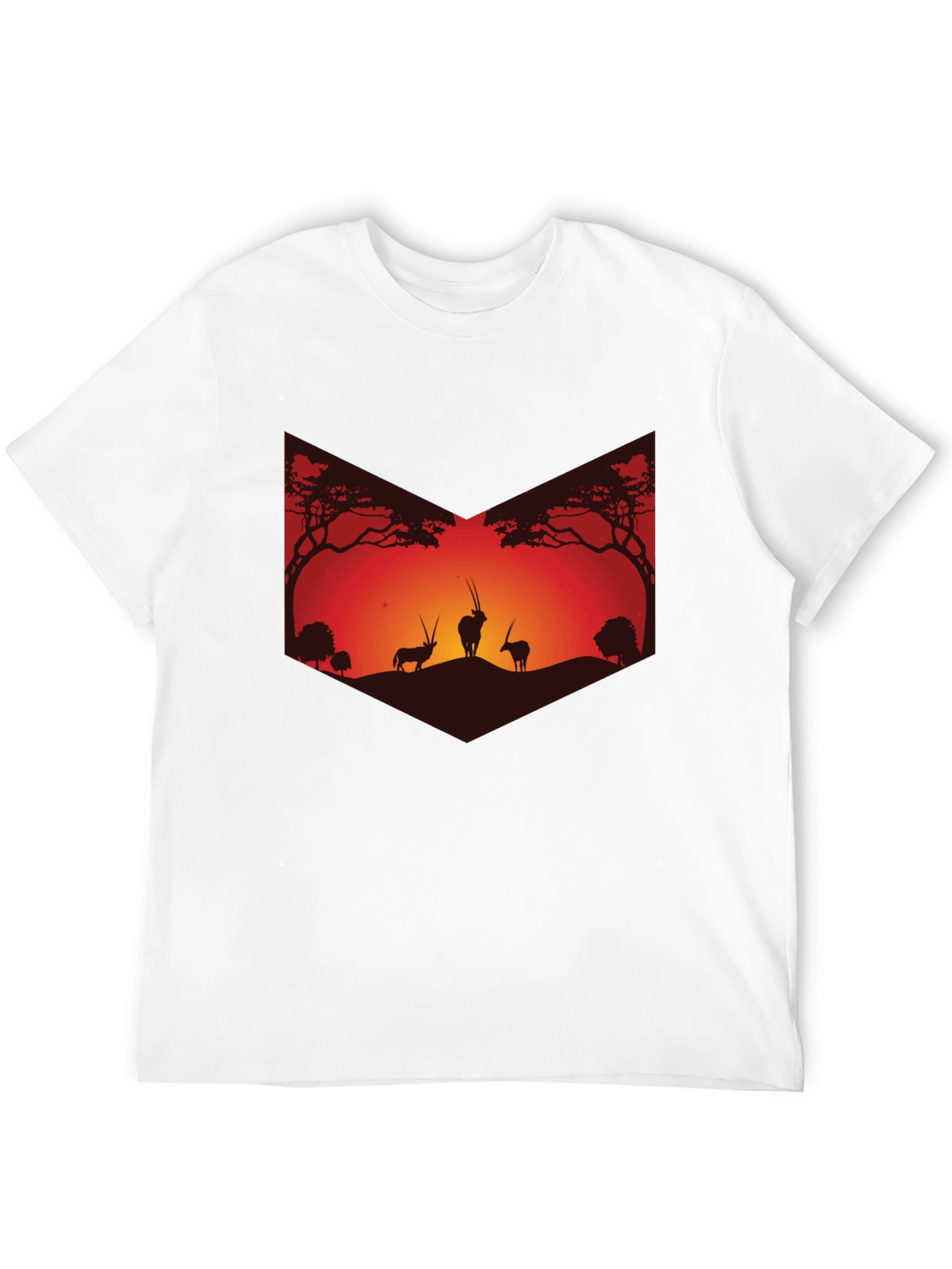 Sunset Silhouette Graphic Tee - African Wildlife Shirt