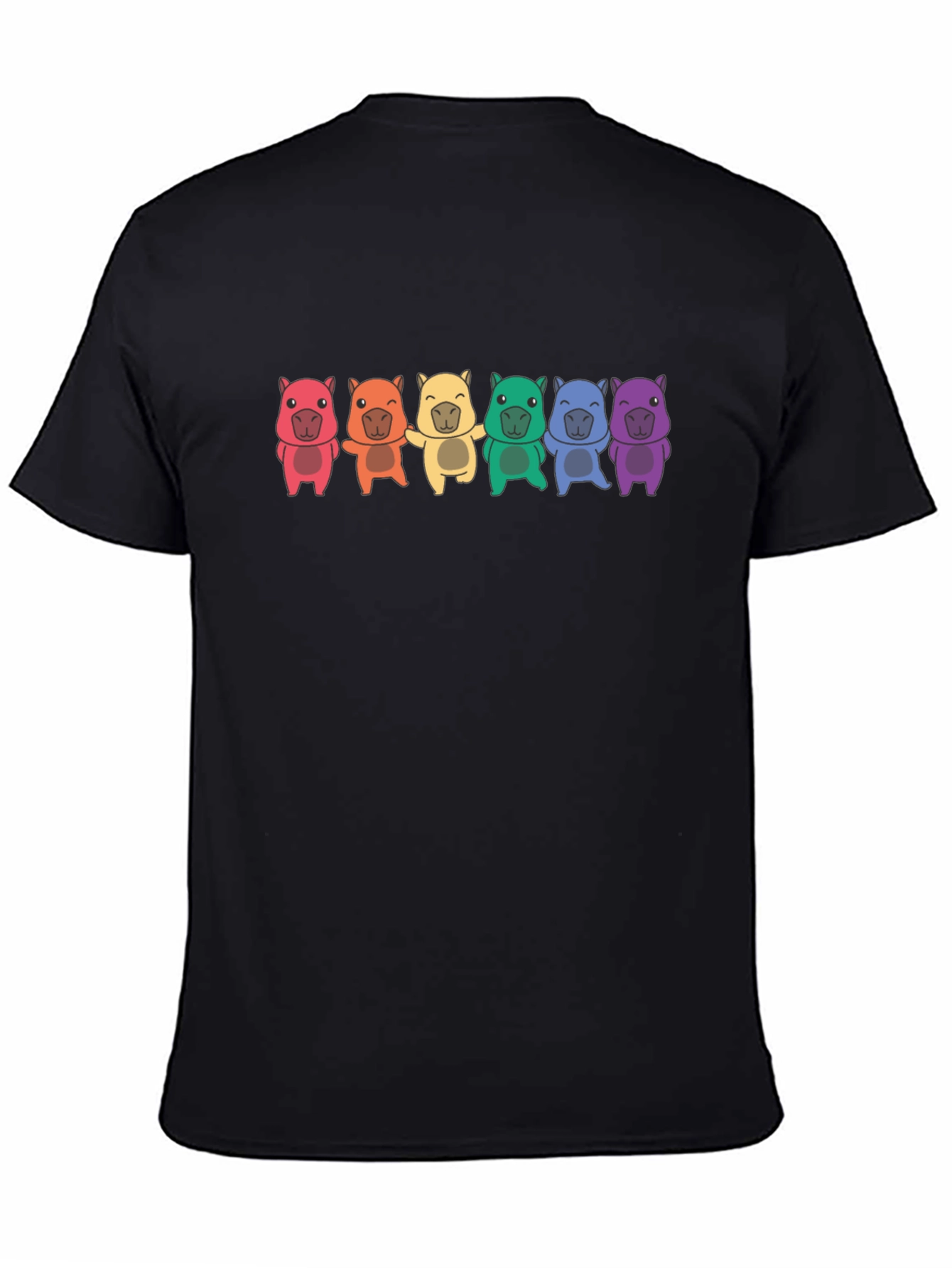 Rainbow Wombat T-Shirt - Black Cotton Tee