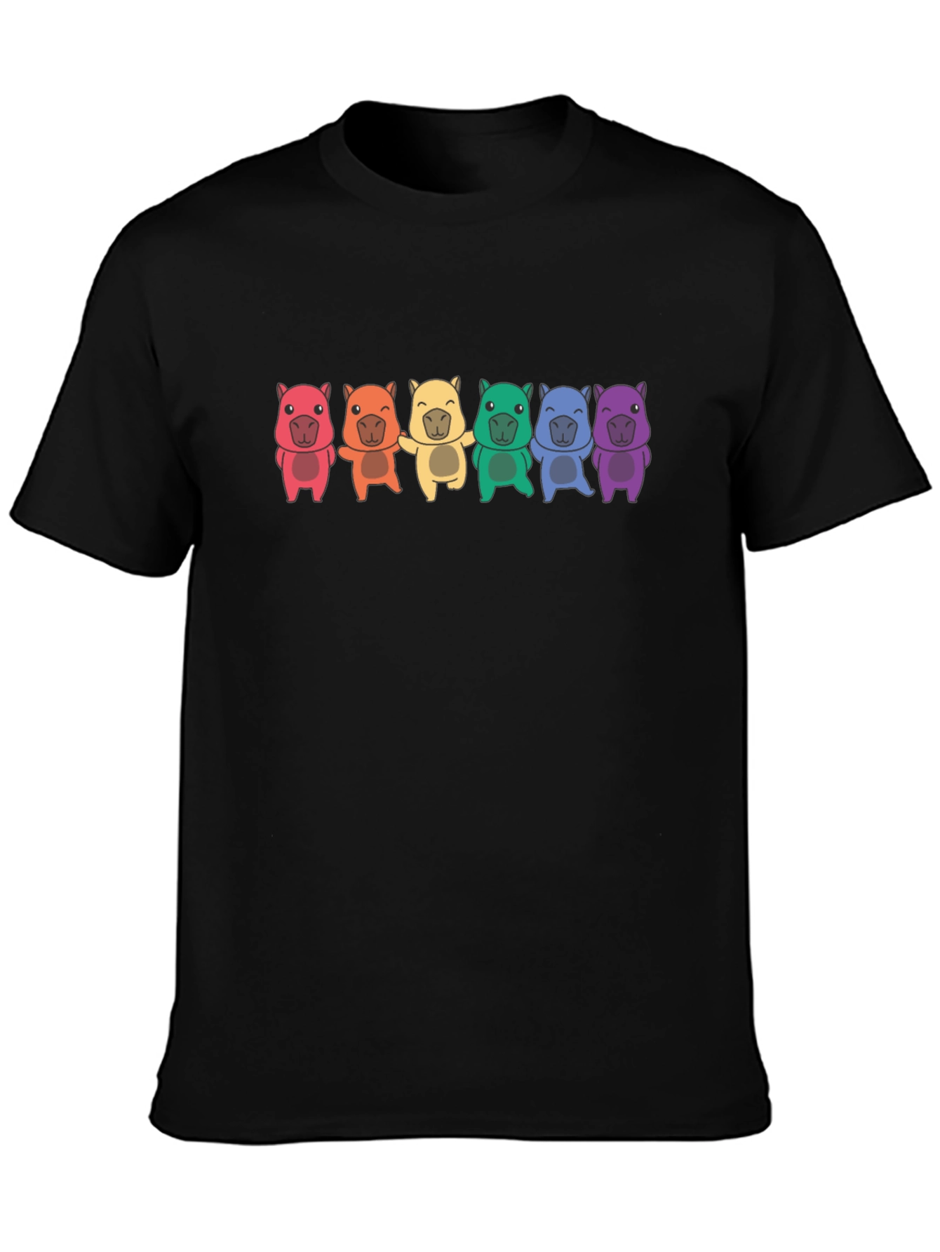 Rainbow Wombat T-Shirt - Black Cotton Tee