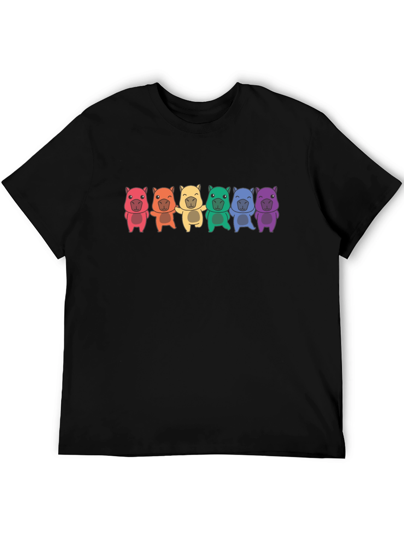 Rainbow Wombat T-Shirt - Black Cotton Tee