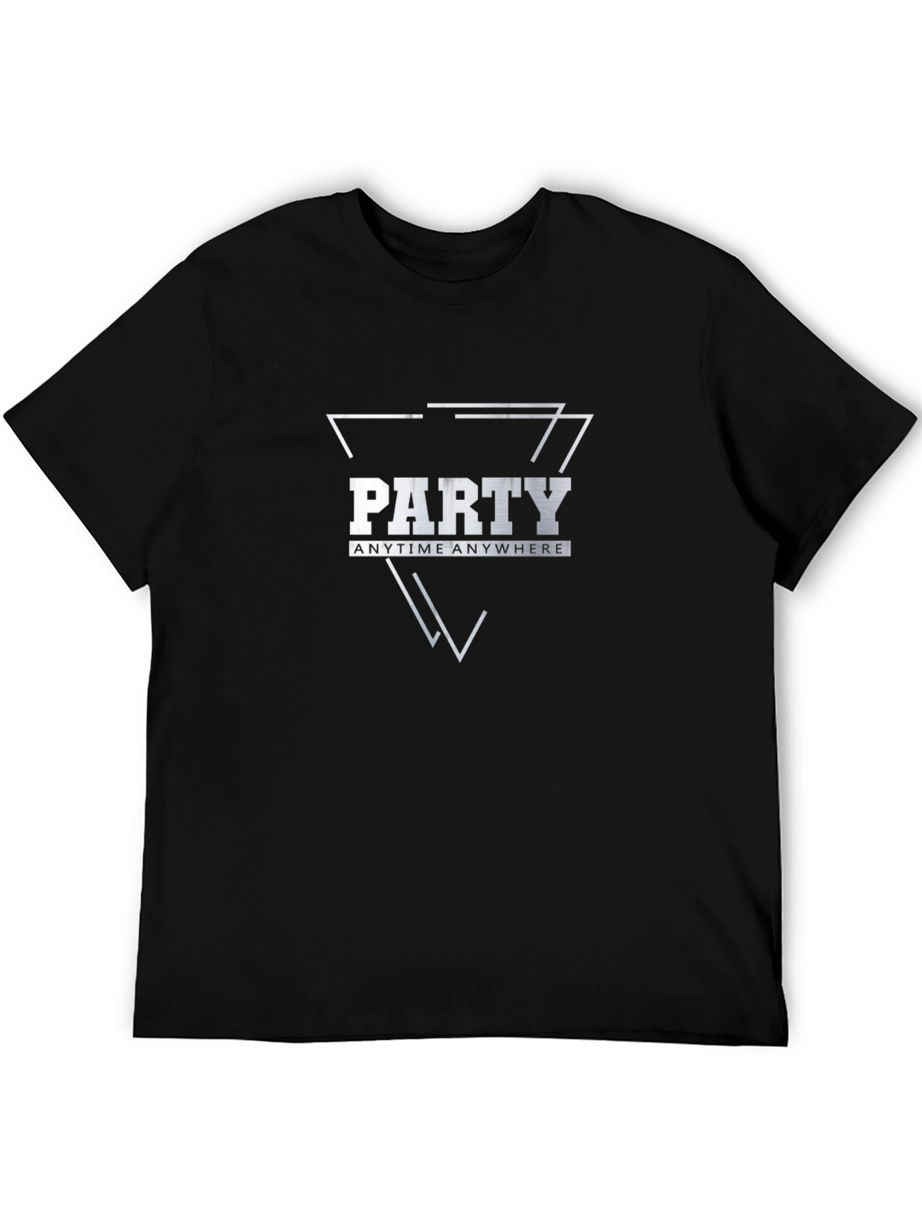 Party Anytime Anywhere Black Graphic Tee