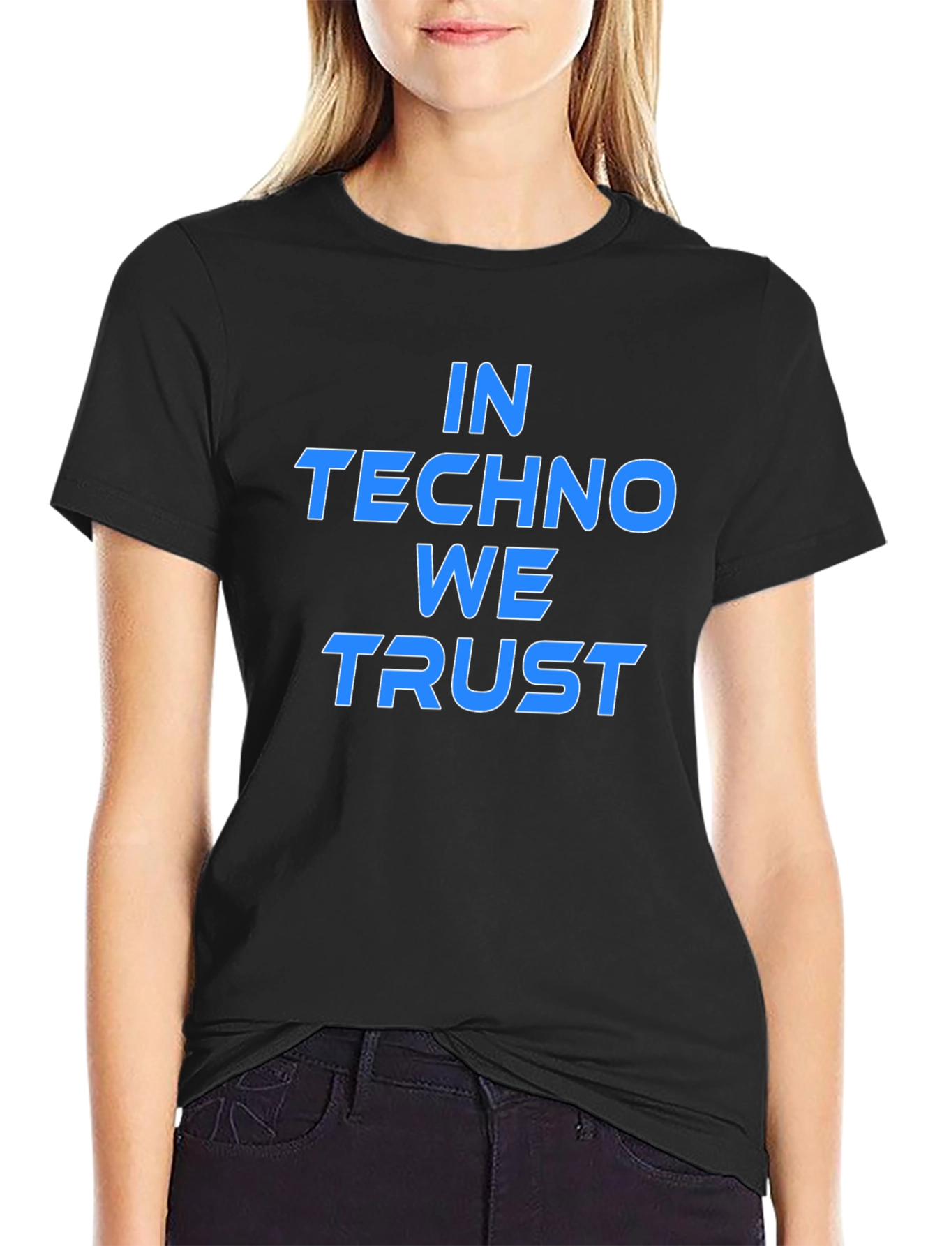In Techno We Trust Graphic Tee - Black
