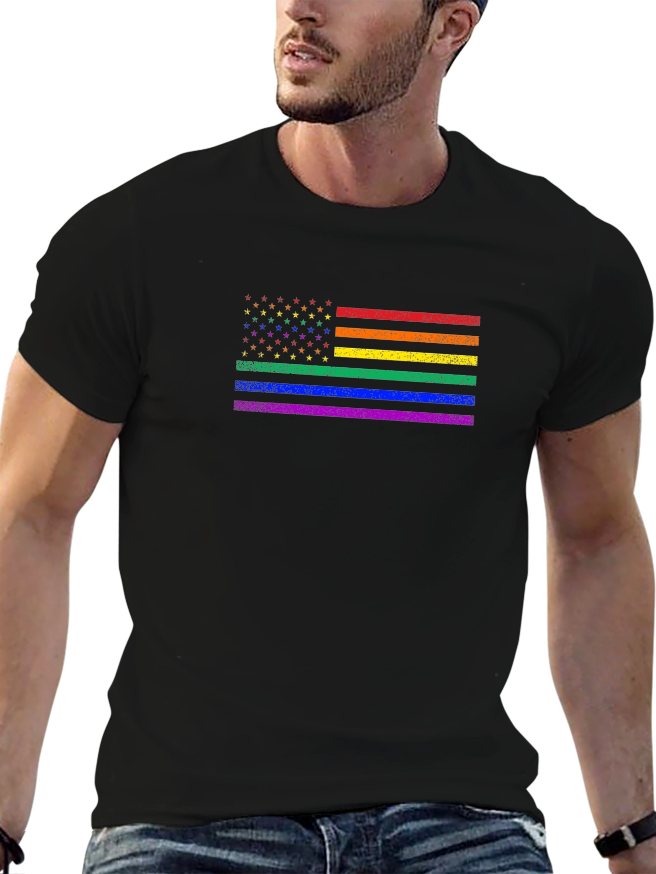 Pride Flag USA T-Shirt: Celebrate Diversity!