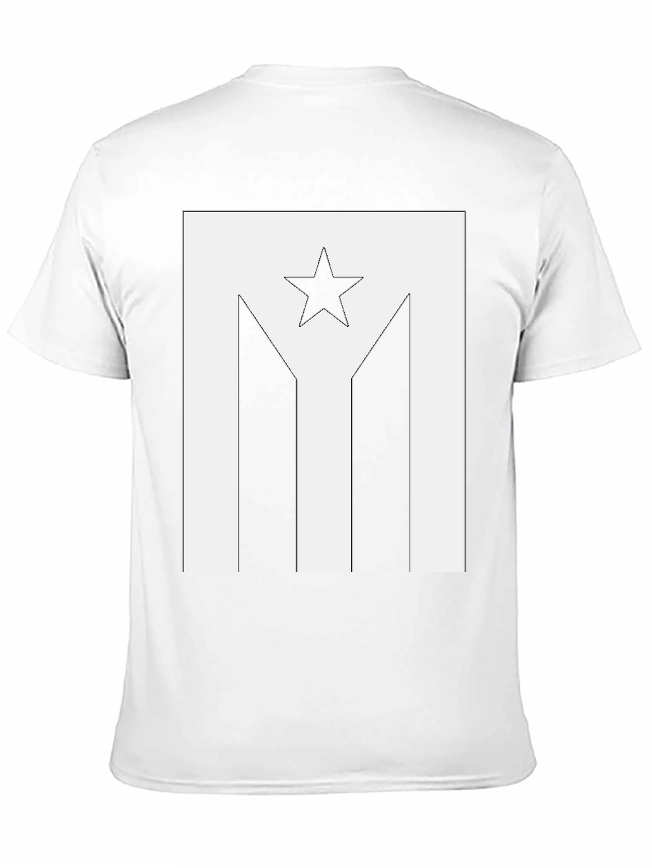 Puerto Rico Flag Star Graphic Black T-Shirt