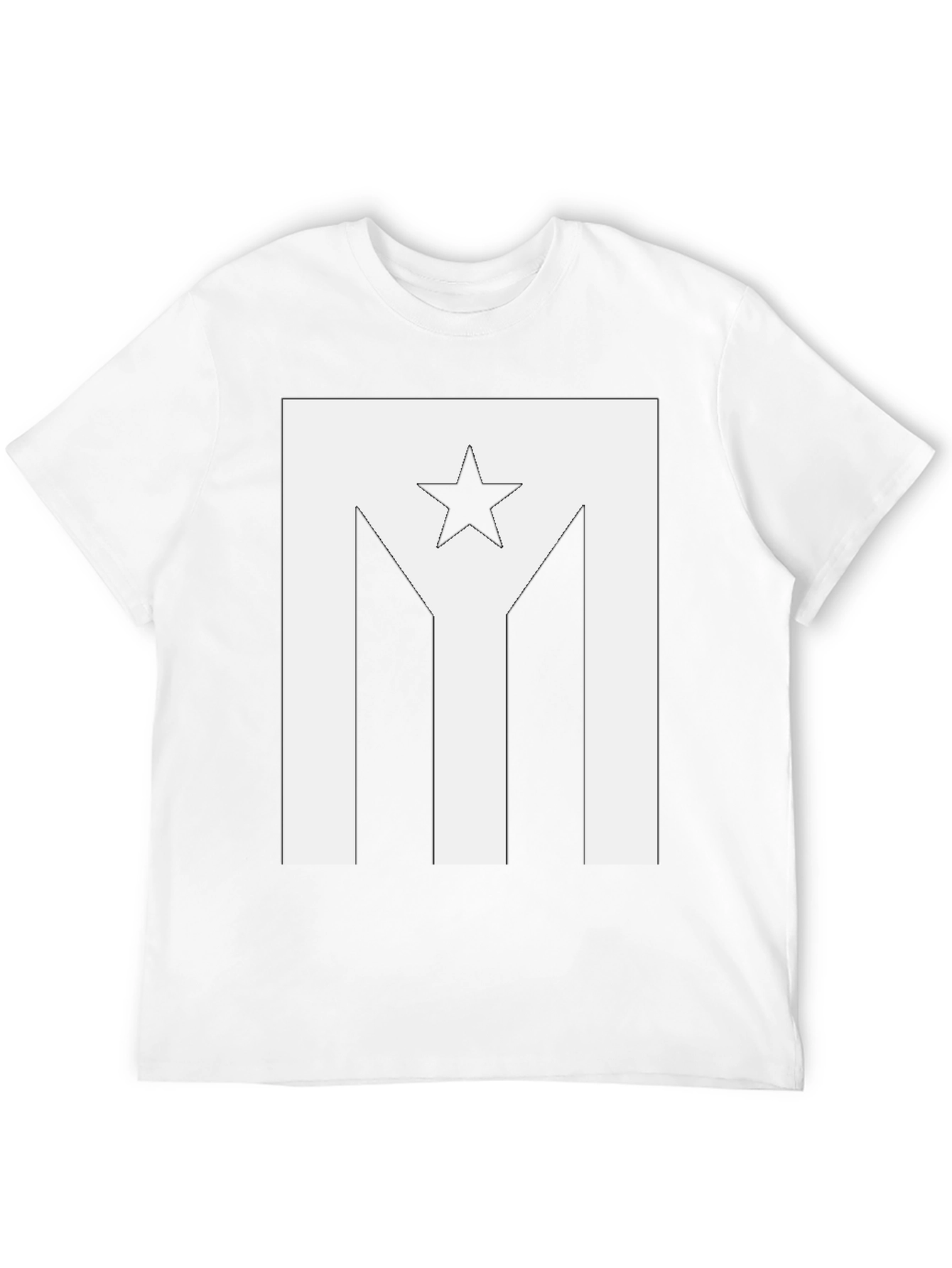 Puerto Rico Flag Star Graphic Black T-Shirt