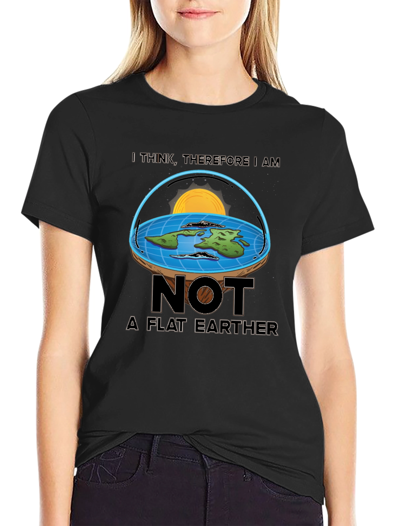 Not a Flat Earther T-Shirt - Funny Science Tee