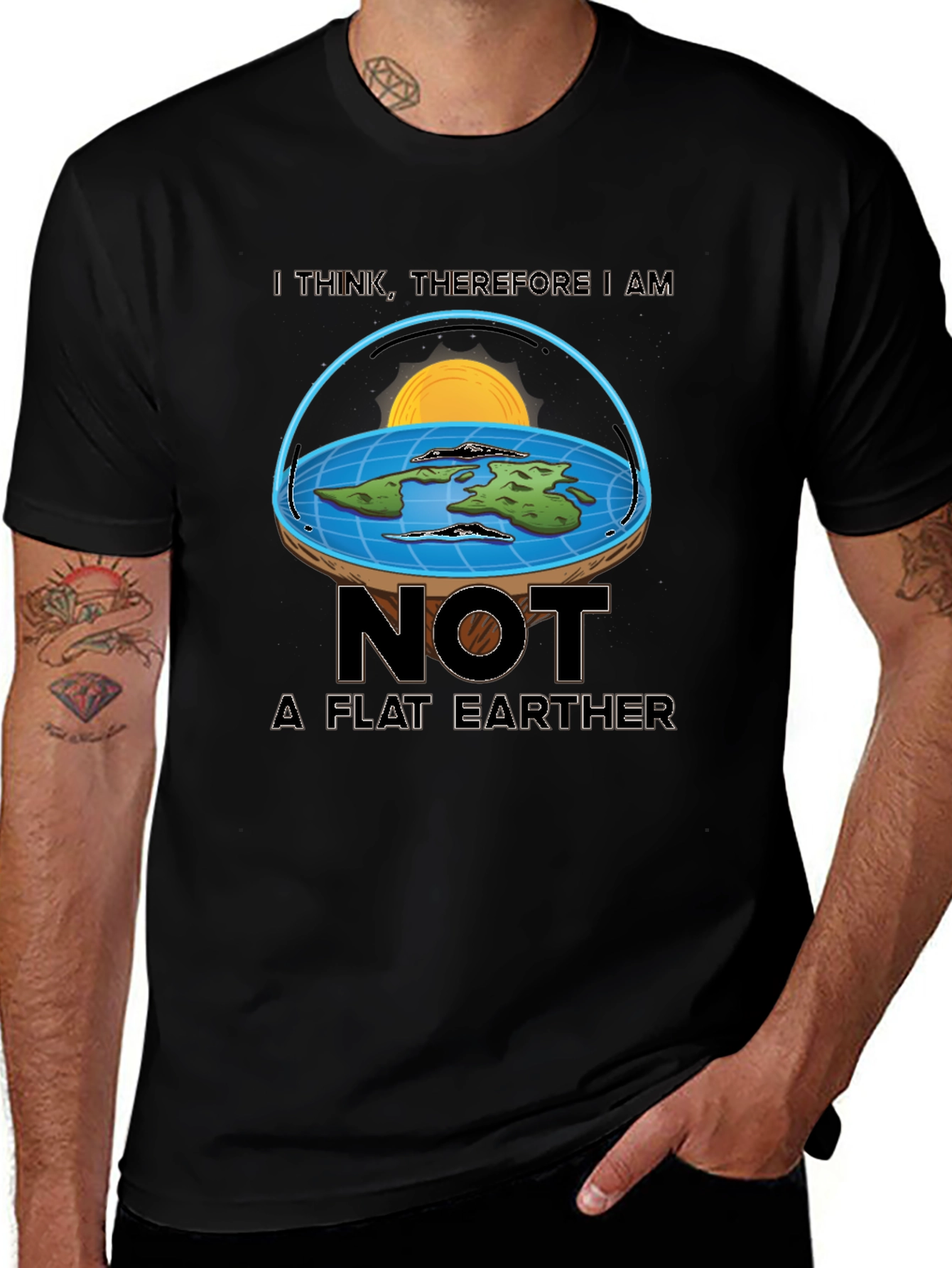 Not a Flat Earther T-Shirt - Funny Science Tee