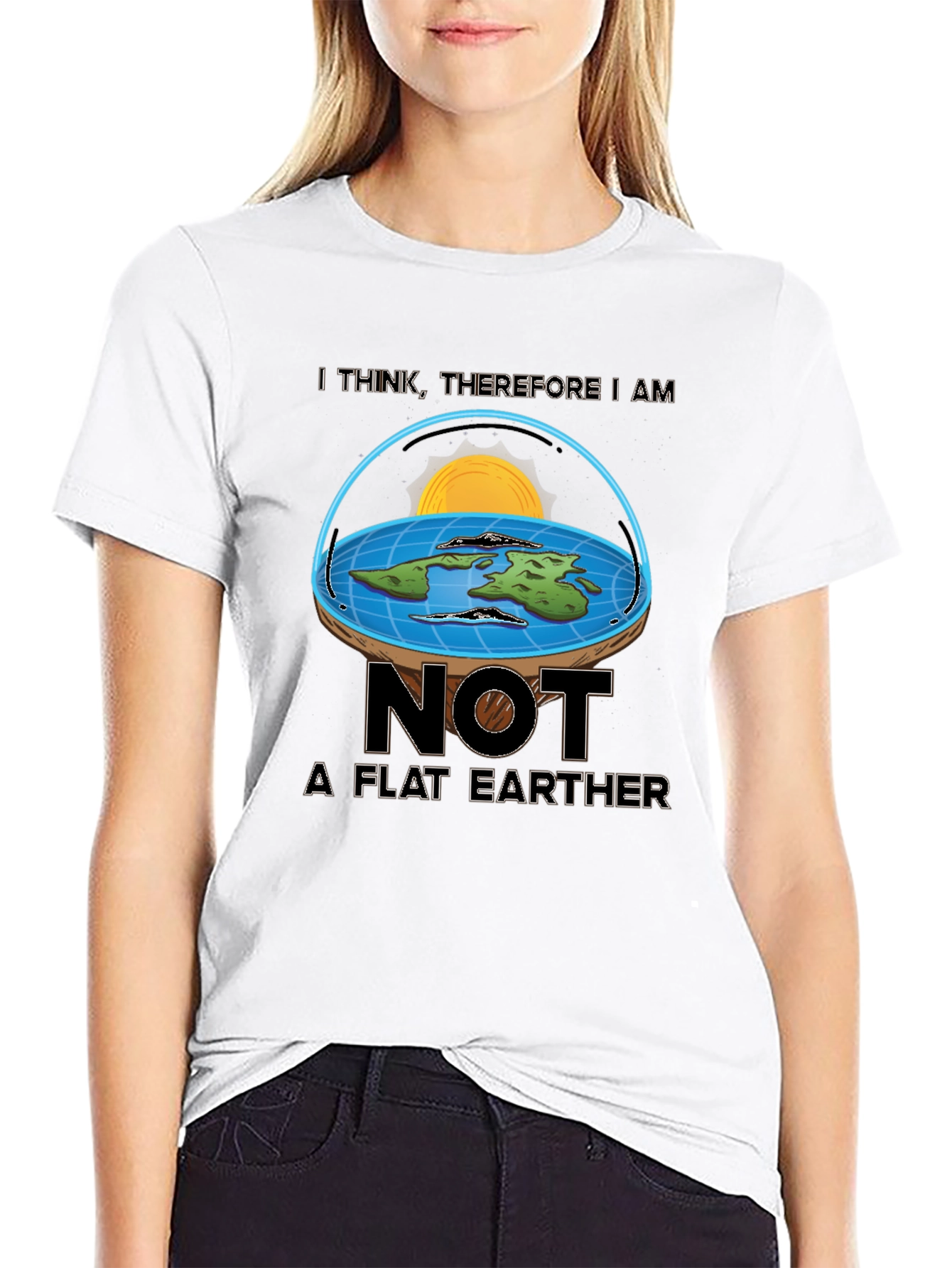 Not a Flat Earther T-Shirt - Funny Science Tee