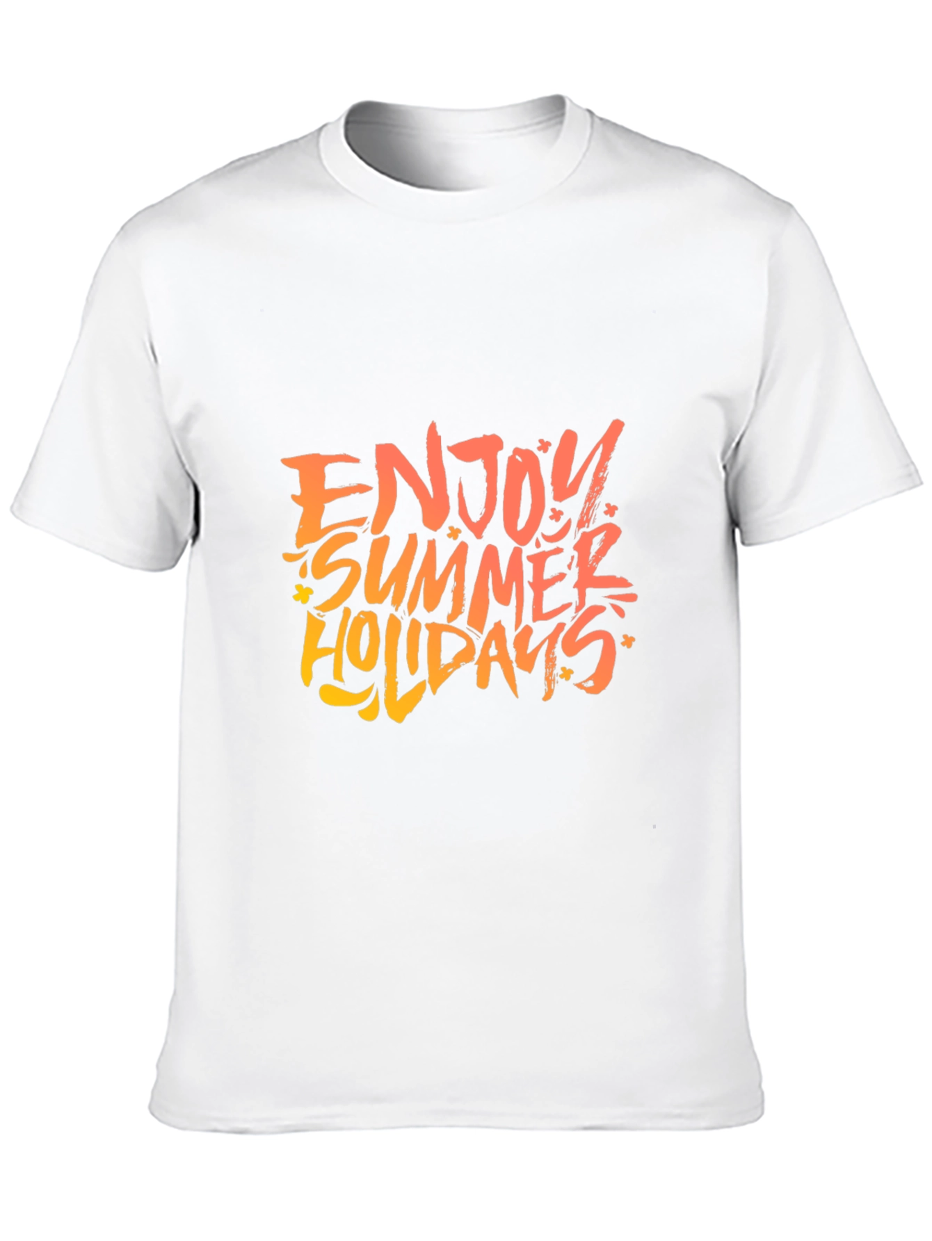 Enjoy Summer Holidays Black Graphic T-Shirt