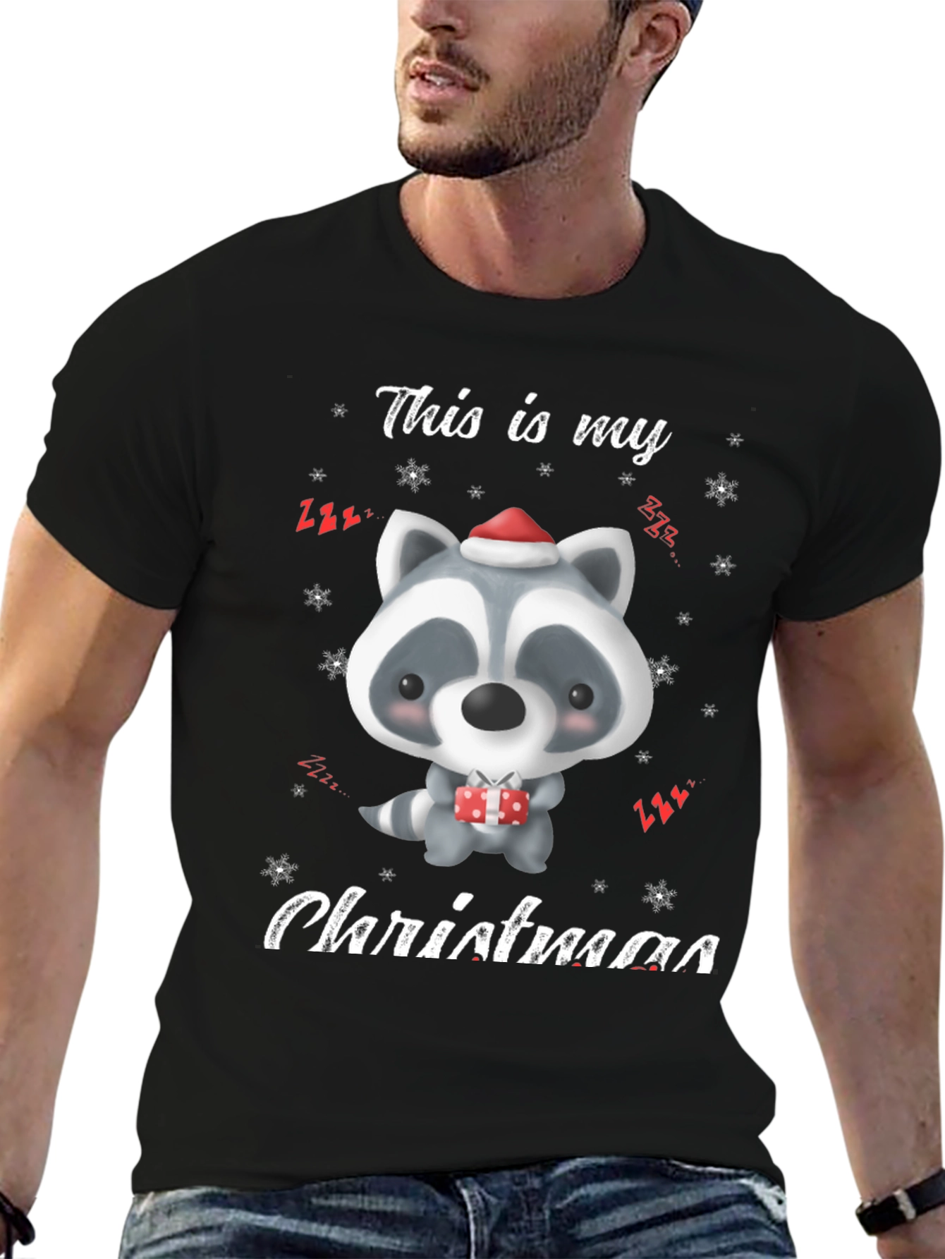 Cute Christmas Raccoon T-Shirt