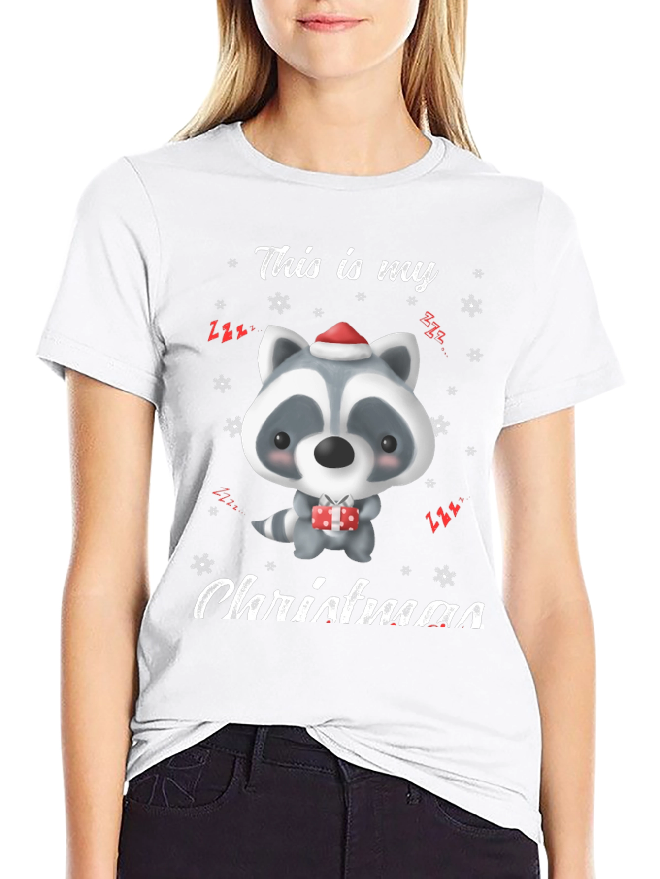 Cute Christmas Raccoon T-Shirt