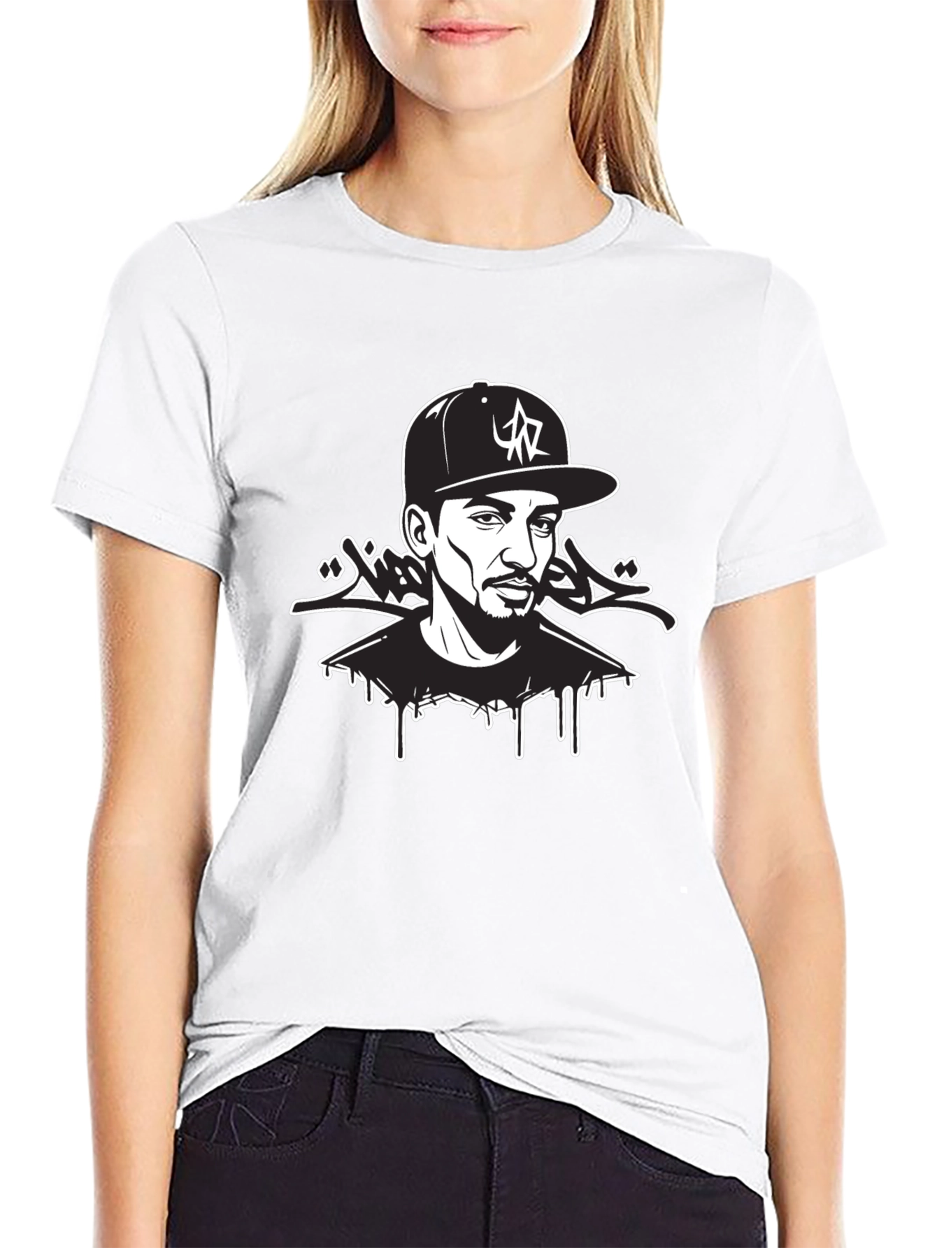 Urban Style Graphic Tee - Black