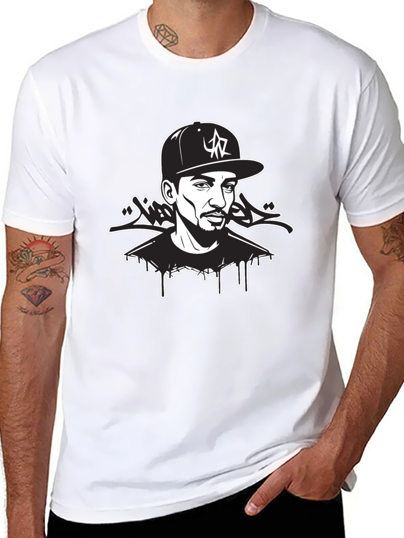 Urban Style Graphic Tee - Black