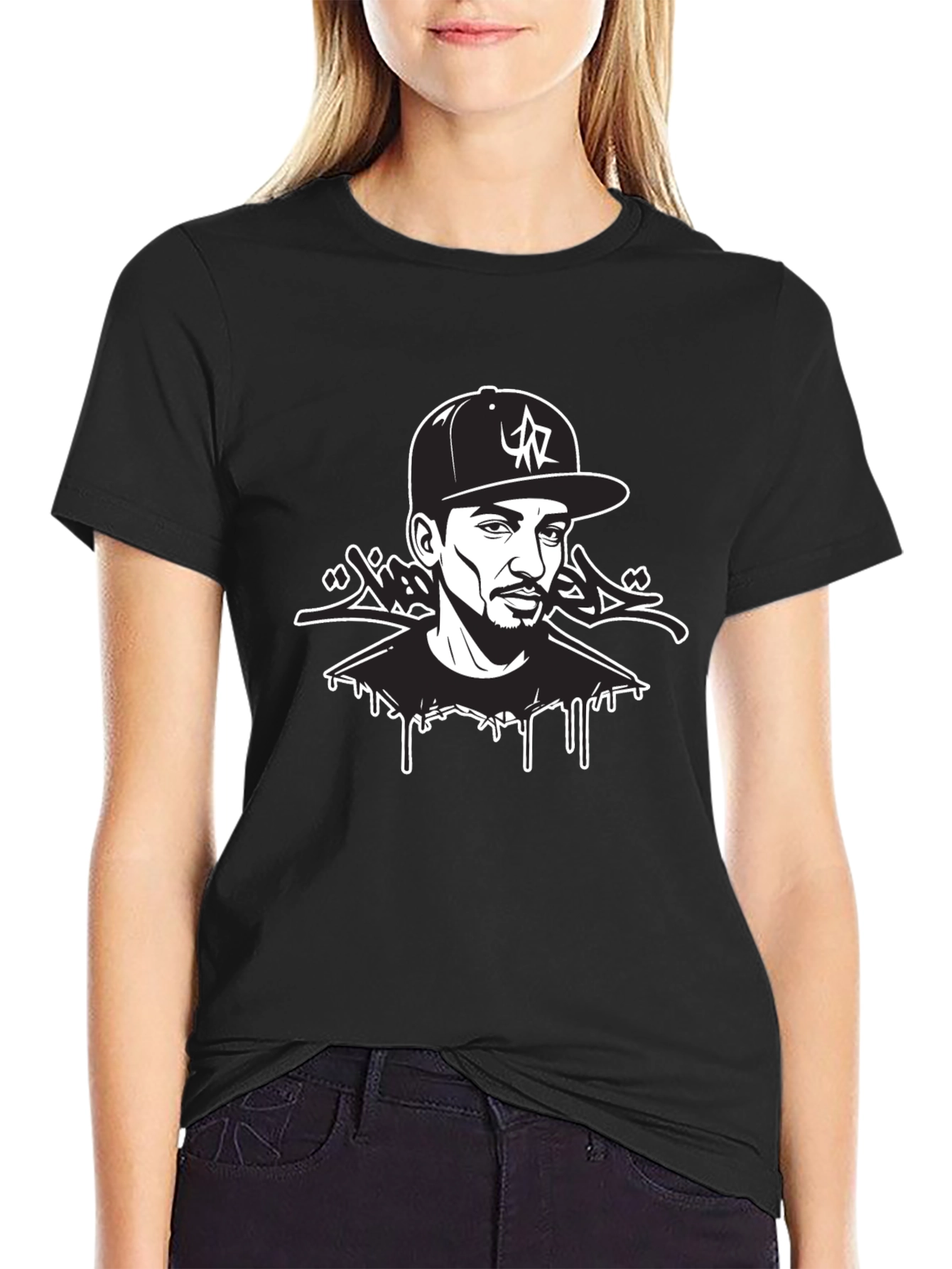 Urban Style Graphic Tee - Black