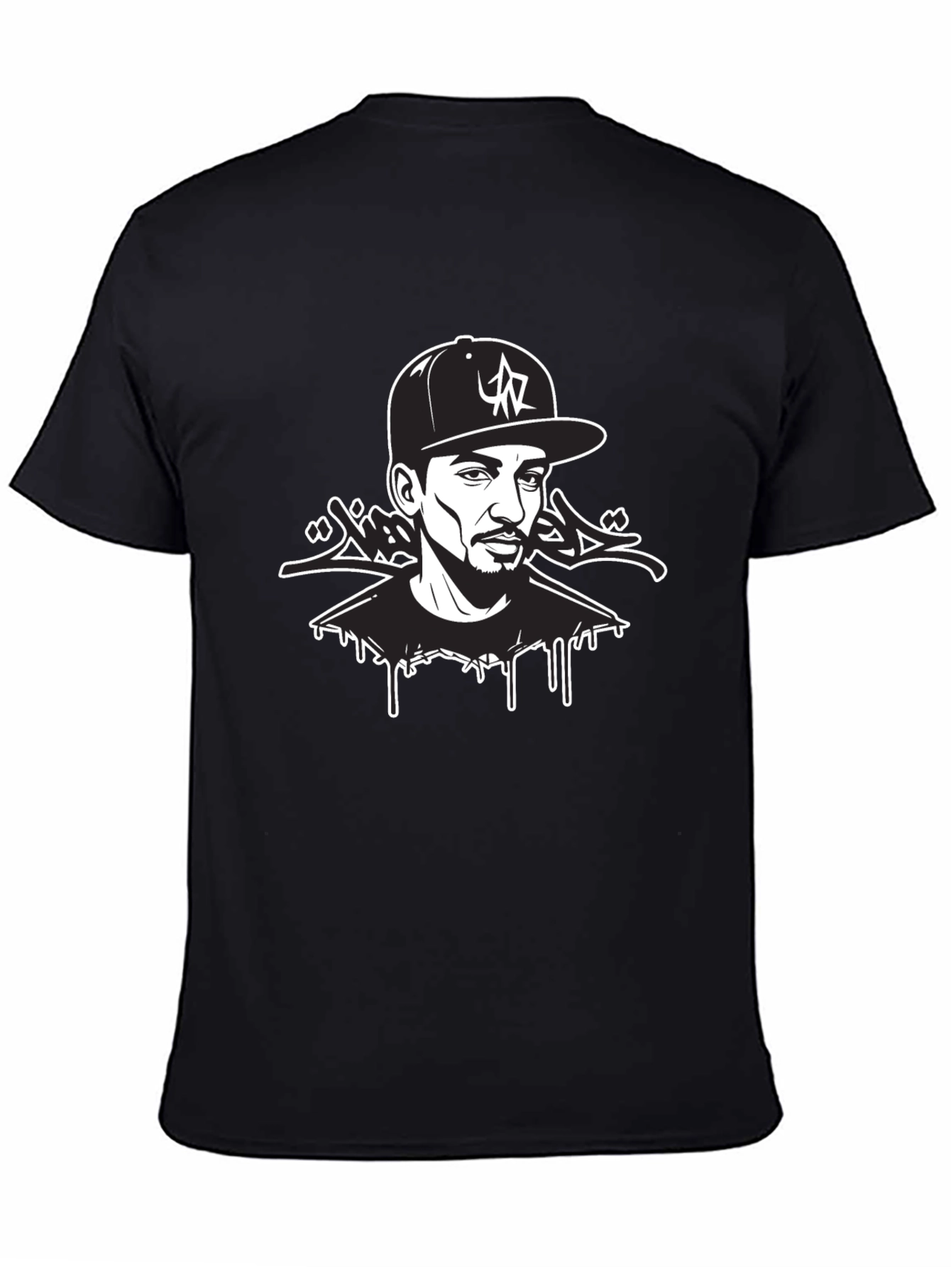 Urban Style Graphic Tee - Black