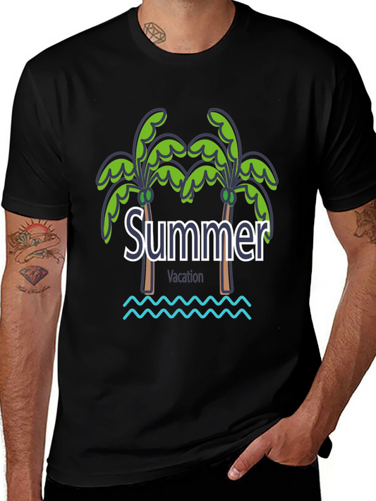Summer Vacation Graphic Tee - Black