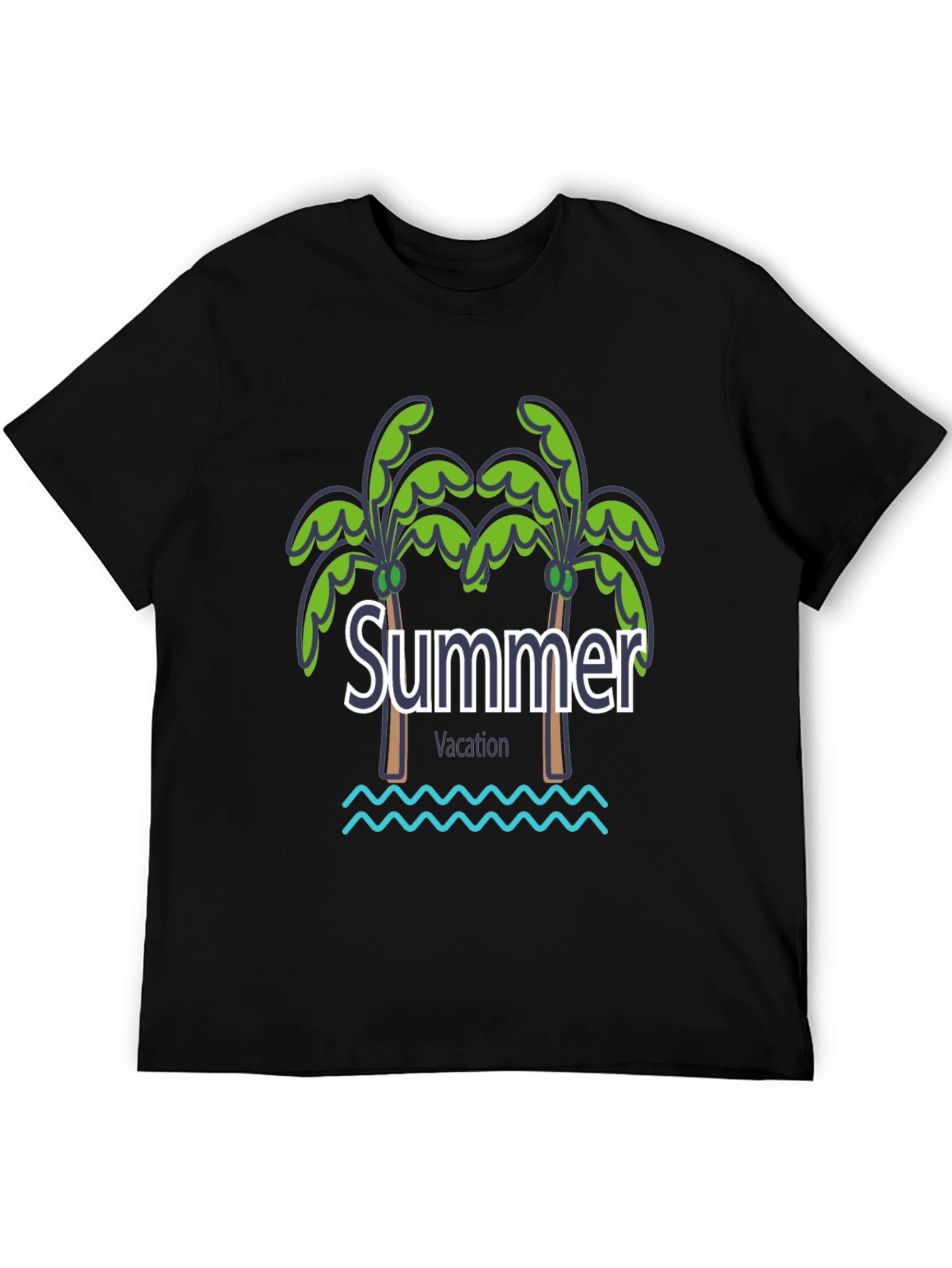 Summer Vacation Graphic Tee - Black