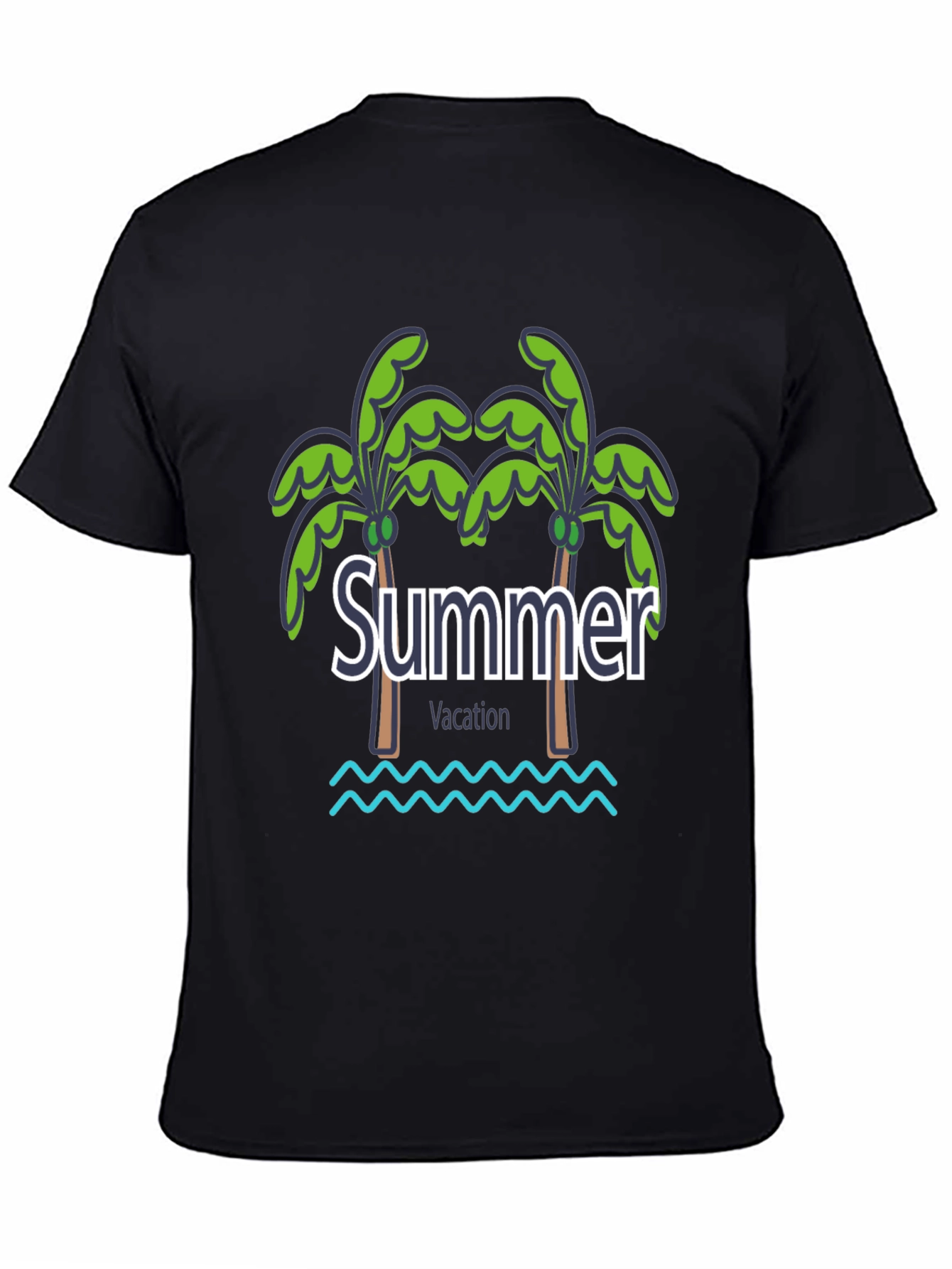 Summer Vacation Graphic Tee - Black