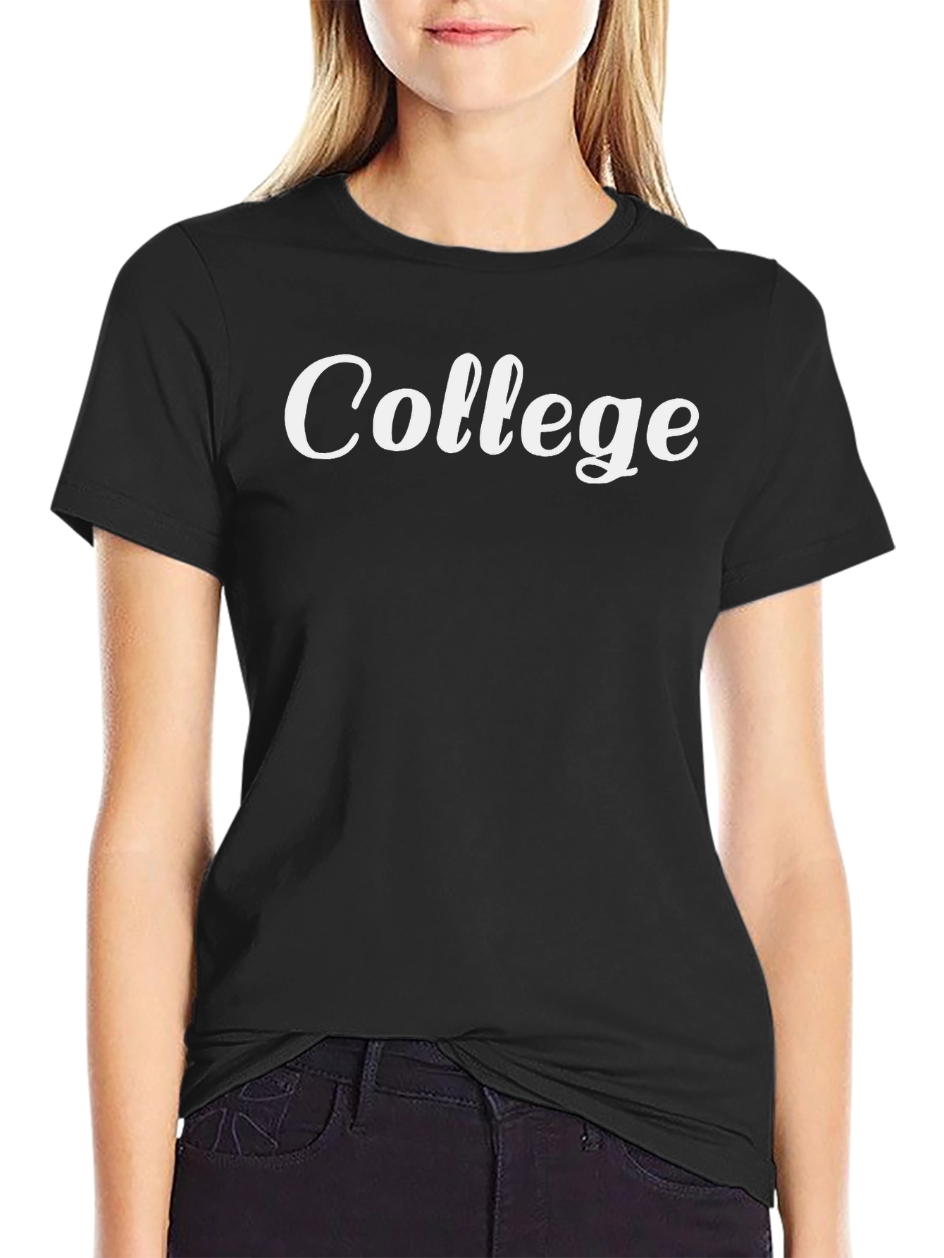 College Script Black T-Shirt