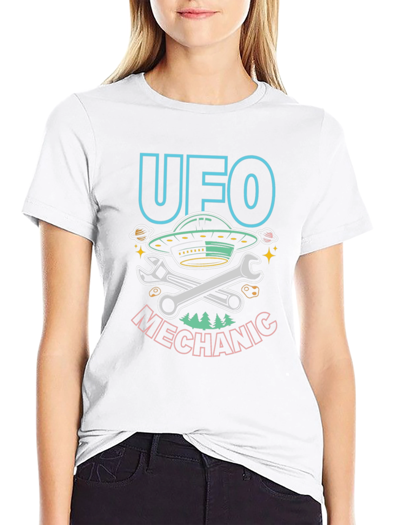 UFO Mechanic T-Shirt - Funny Alien Repair Tee