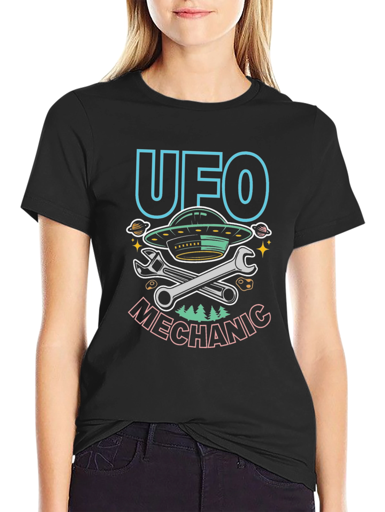 UFO Mechanic T-Shirt - Funny Alien Repair Tee