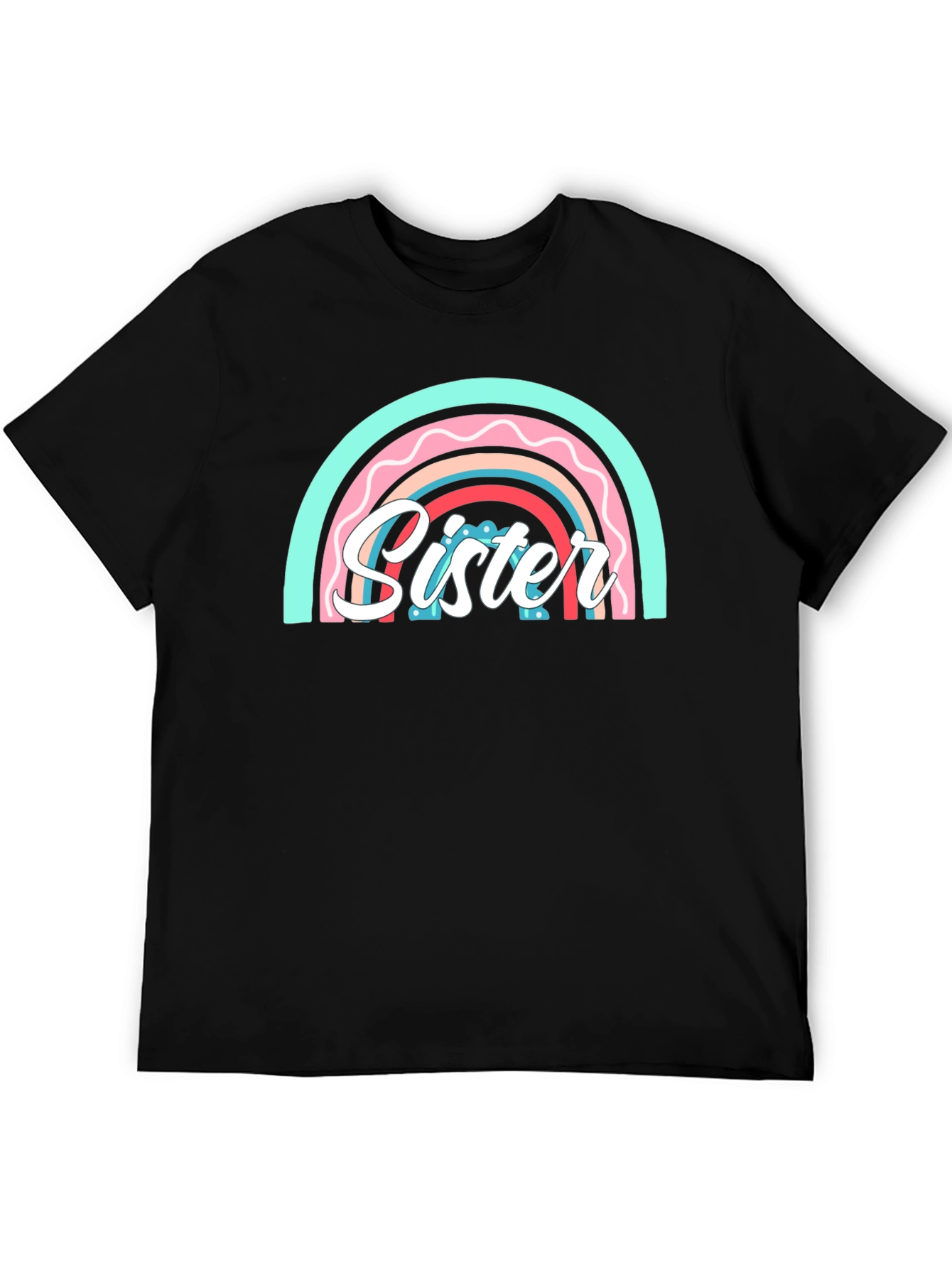 Sister Rainbow Graphic Tee - Cute Family Matching Shirt