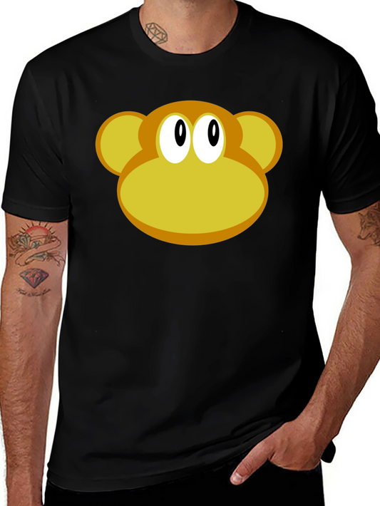 Monkey Face Graphic Tee - Classic Cartoon Design