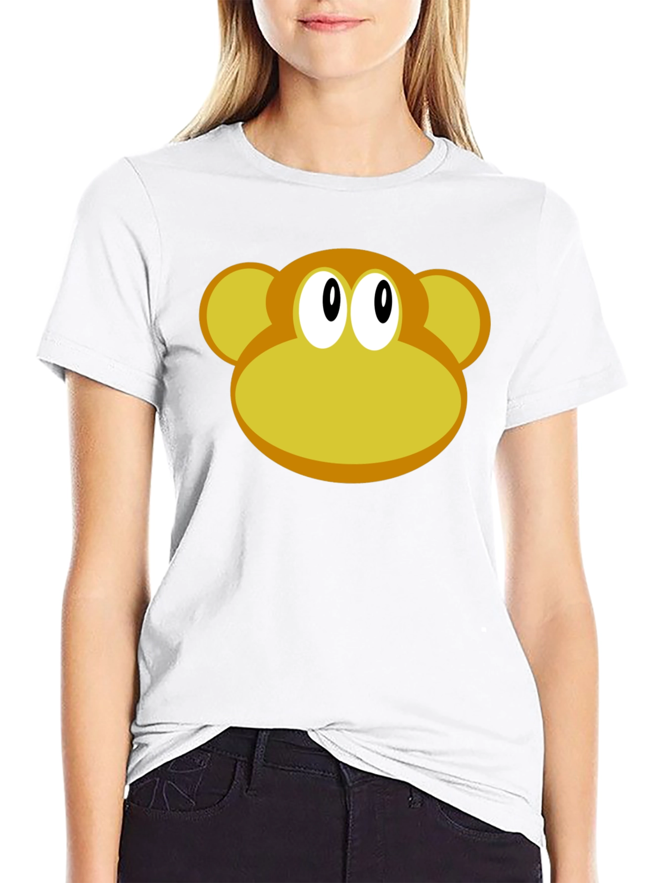 Monkey Face Graphic Tee - Classic Cartoon Design