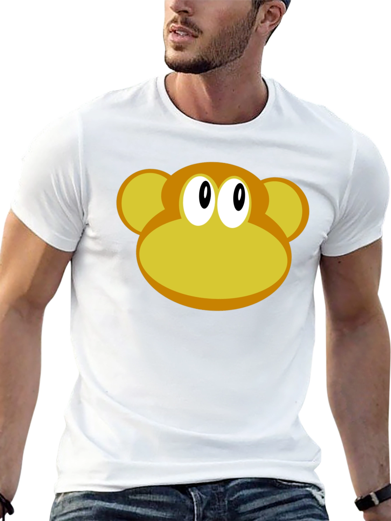 Monkey Face Graphic Tee - Classic Cartoon Design