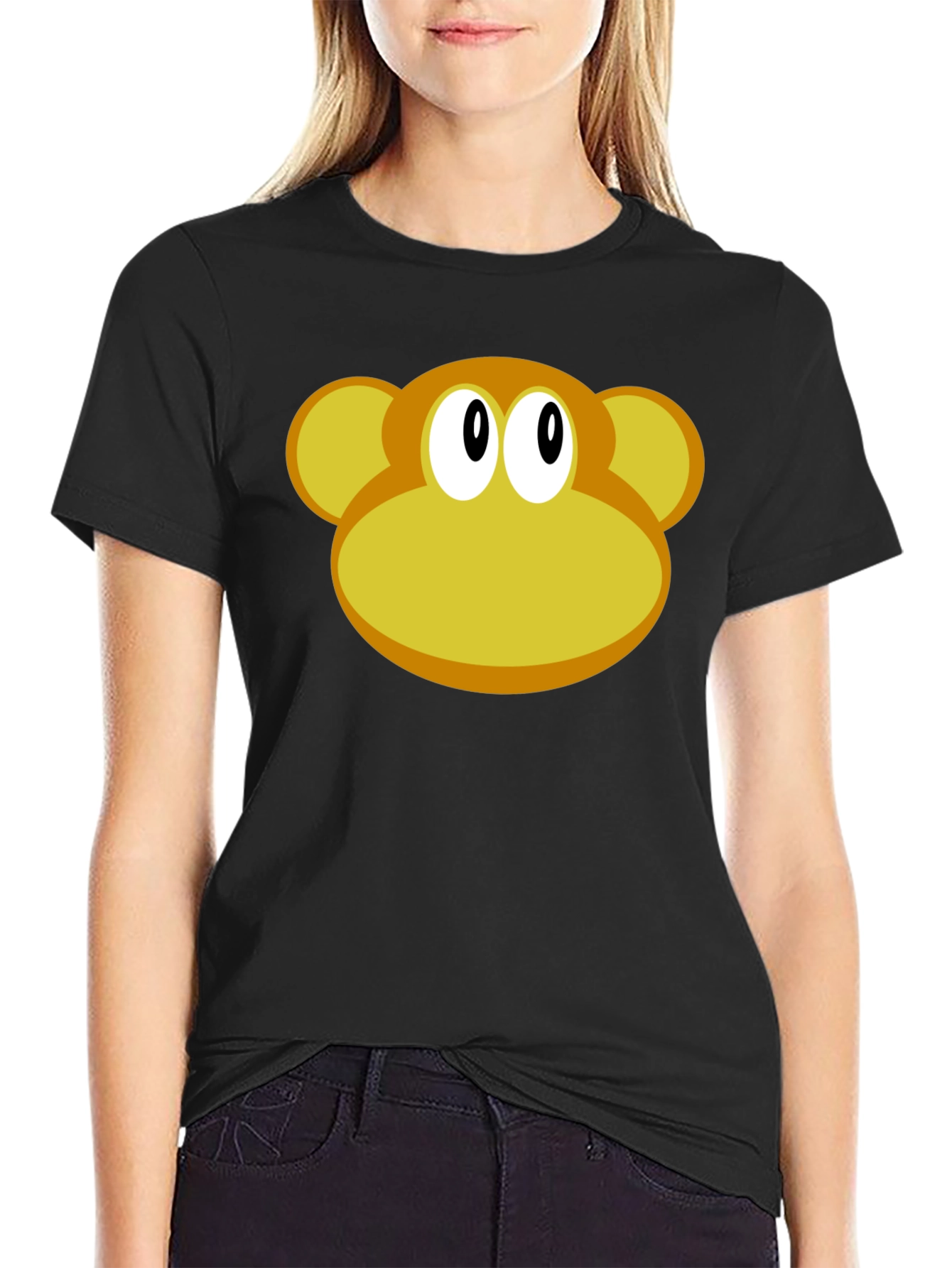 Monkey Face Graphic Tee - Classic Cartoon Design
