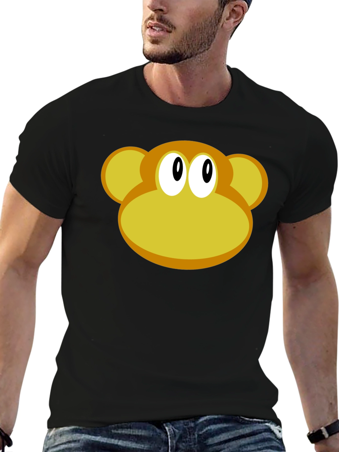 Monkey Face Graphic Tee - Classic Cartoon Design