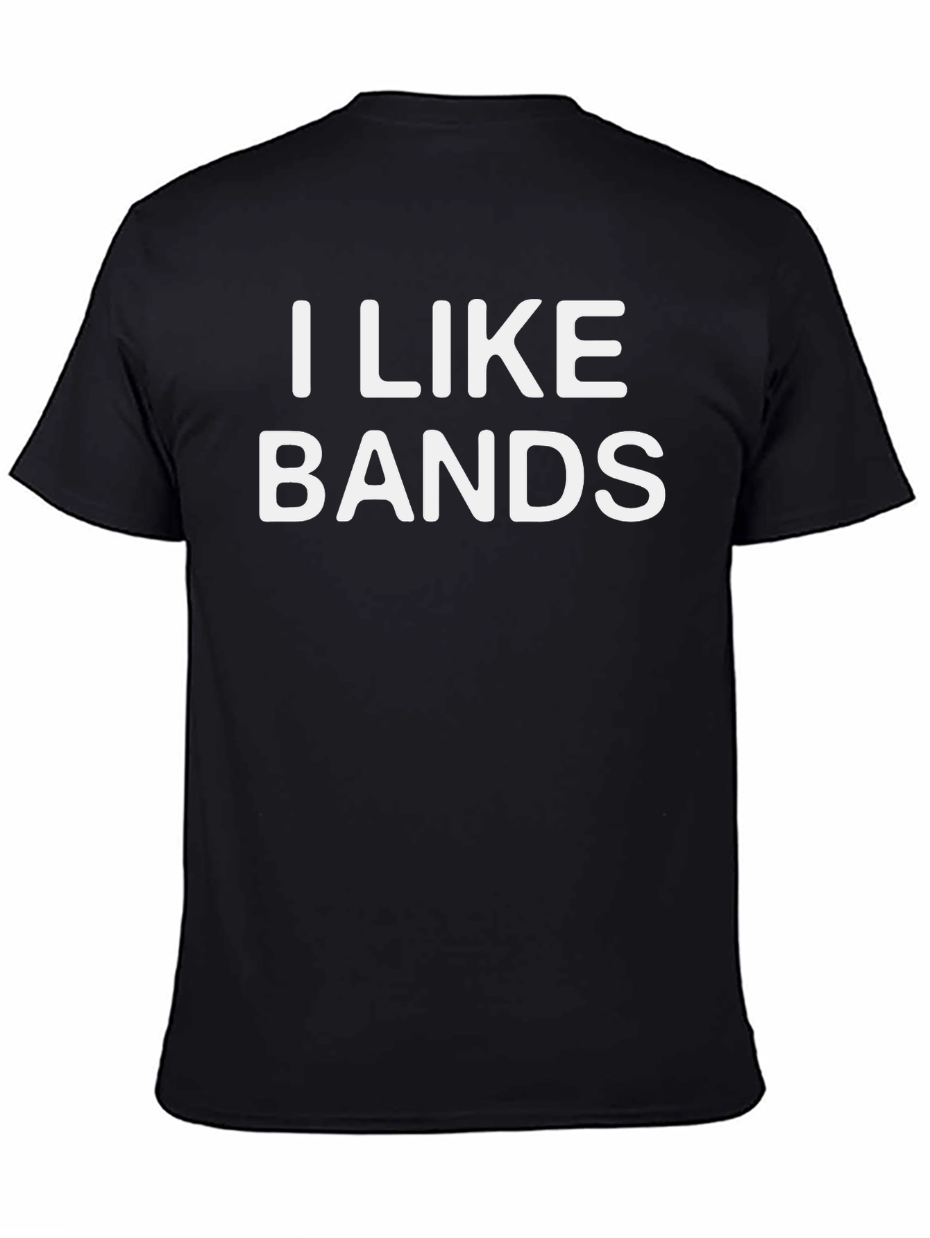 I Like Bands Graphic Tee - Black Cotton T-Shirt