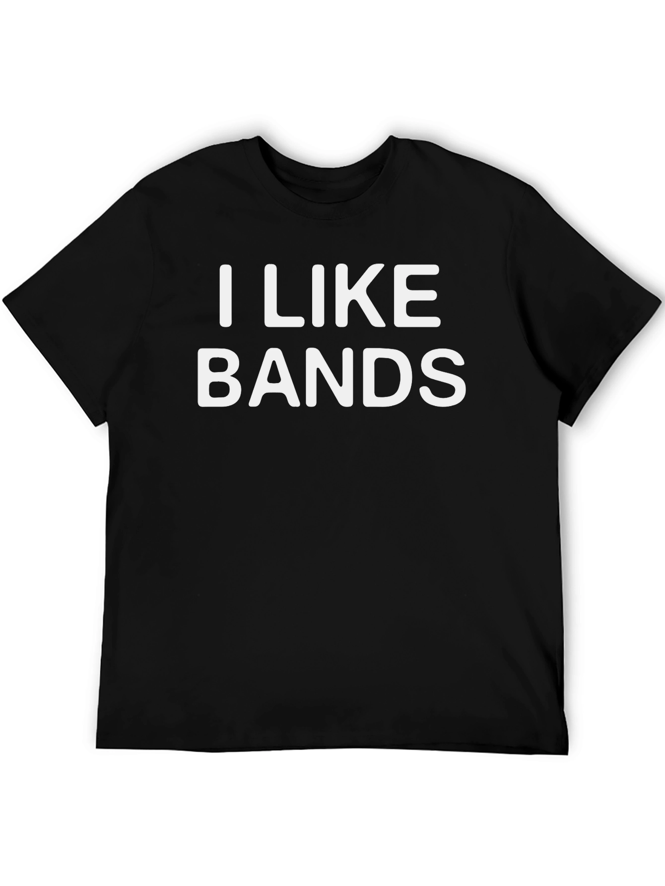 I Like Bands Graphic Tee - Black Cotton T-Shirt