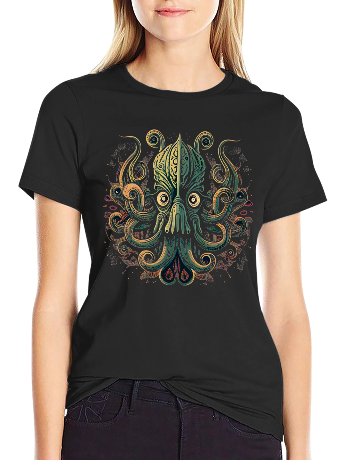 Octopus Graphic Black T-Shirt