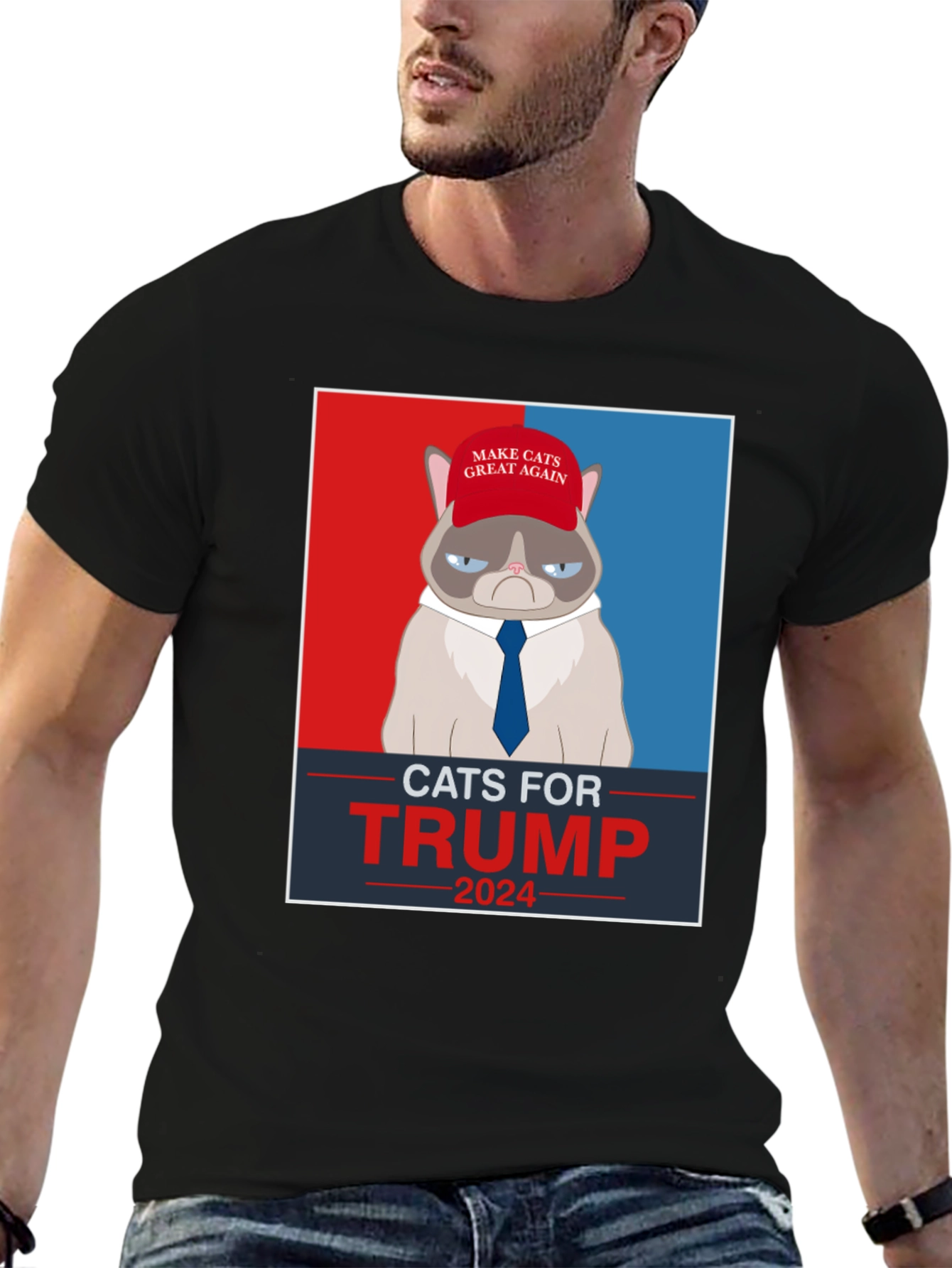 Cats For Trump 2024 Political T-Shirt