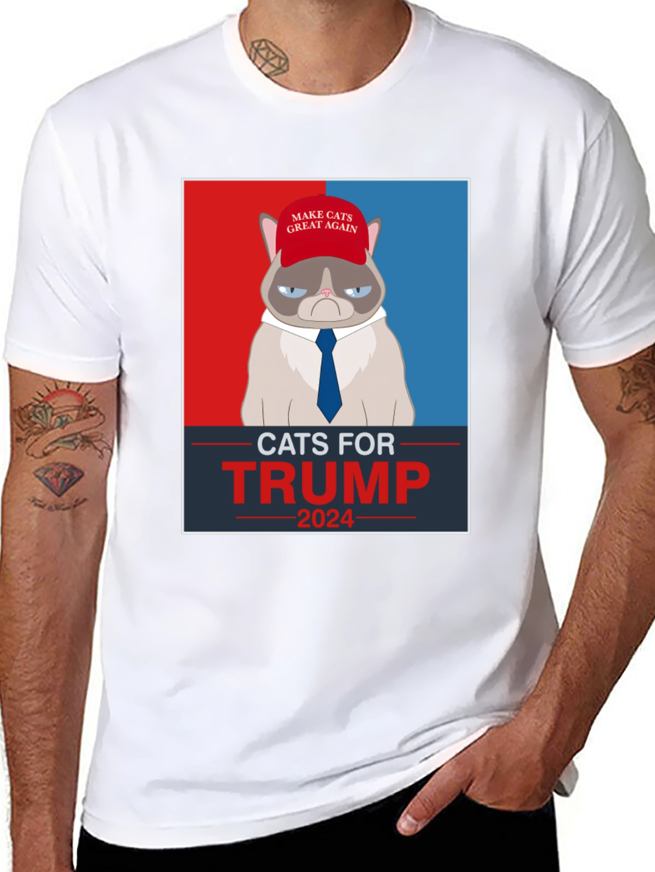 Cats For Trump 2024 Political T-Shirt