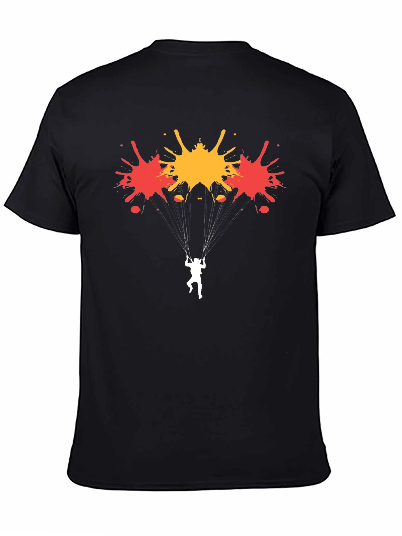 Skydiving Paint Splatter Black Graphic Tee