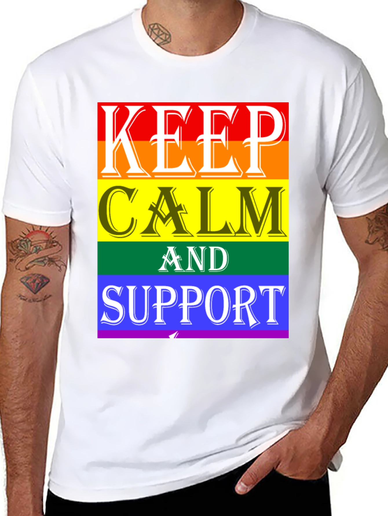 Keep Calm & Support Pride T-Shirt - Black