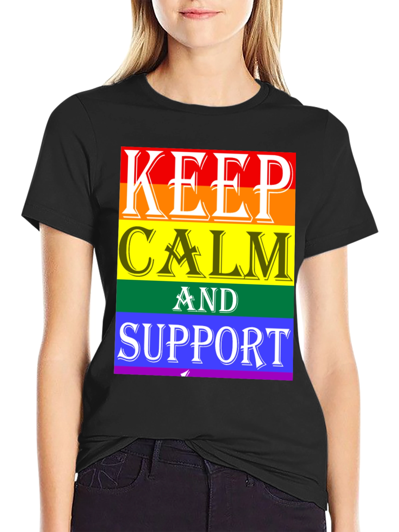 Keep Calm & Support Pride T-Shirt - Black