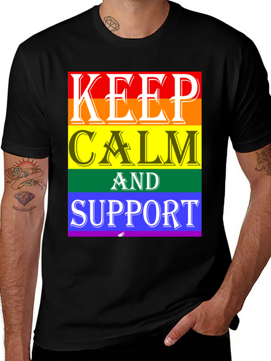 Keep Calm & Support Pride T-Shirt - Black