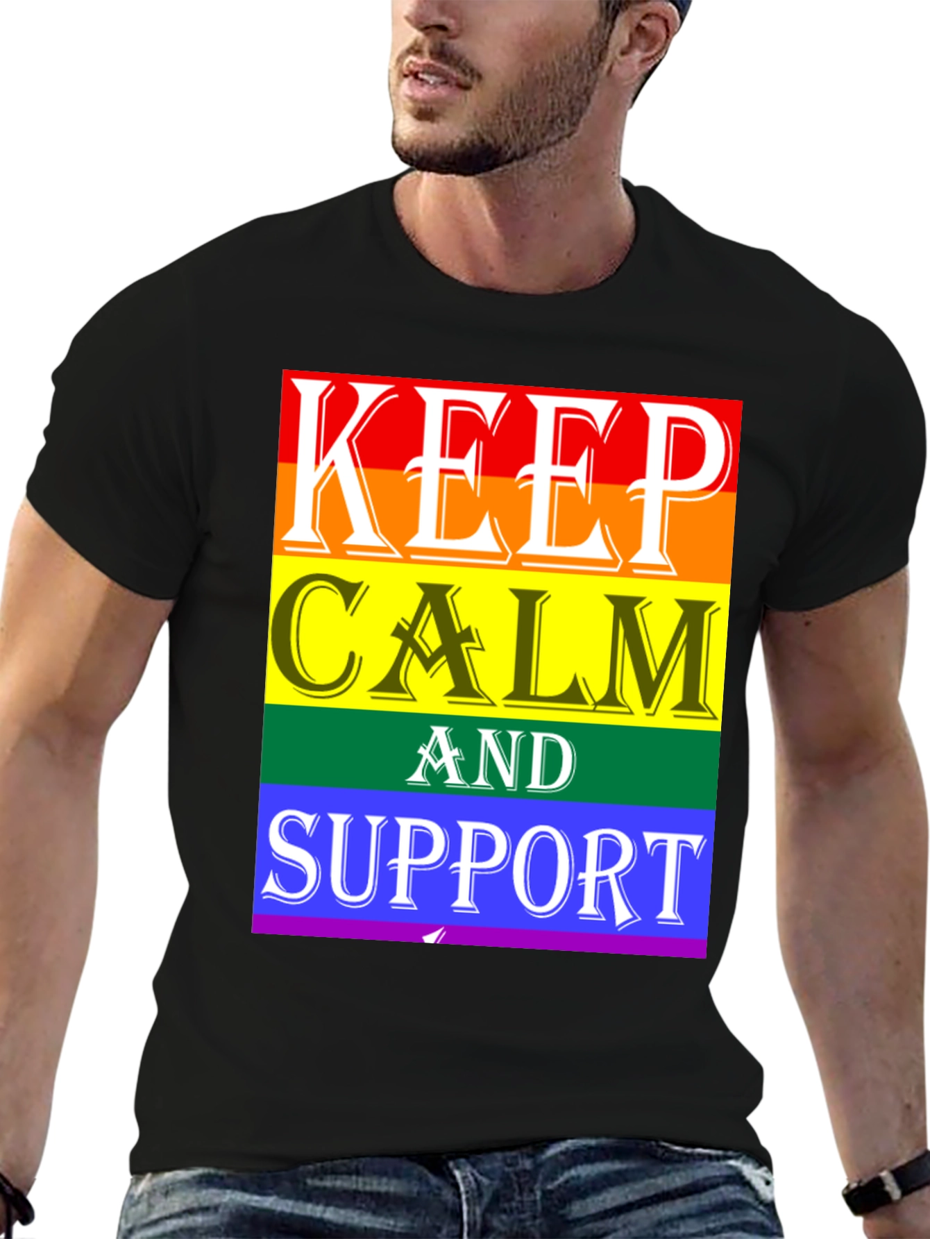 Keep Calm & Support Pride T-Shirt - Black