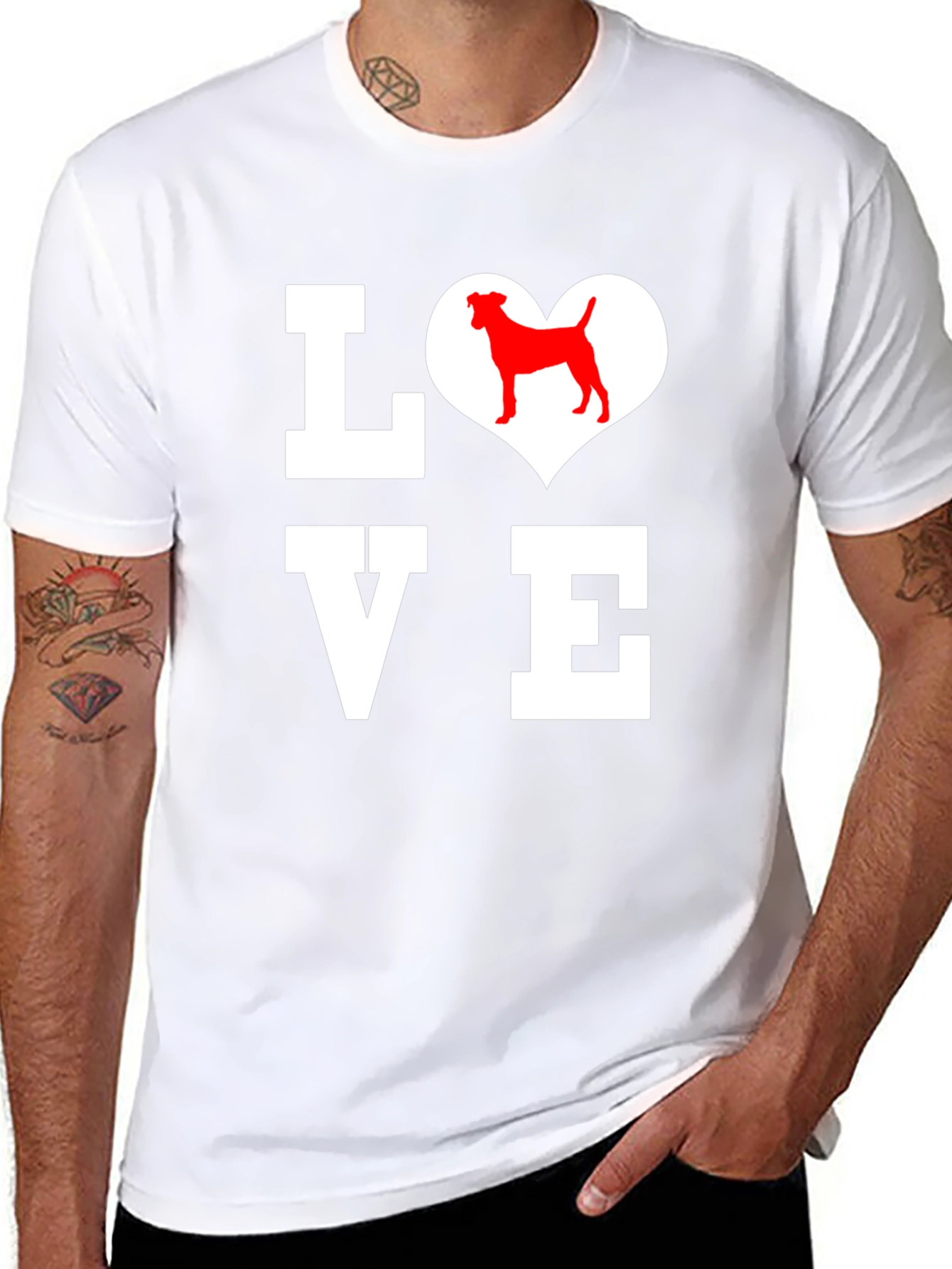 Dog Lover Graphic Tee - Black Cotton T-Shirt