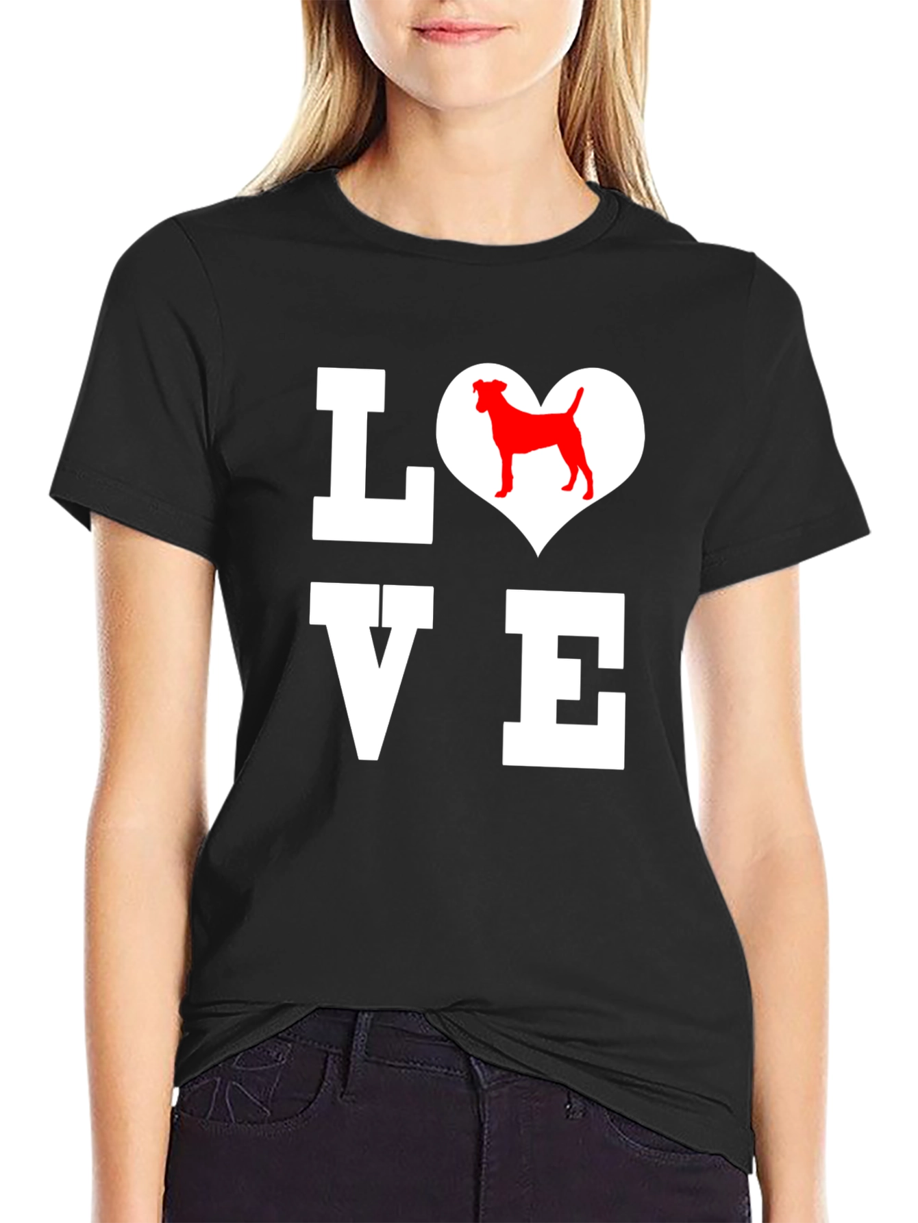 Dog Lover Graphic Tee - Black Cotton T-Shirt