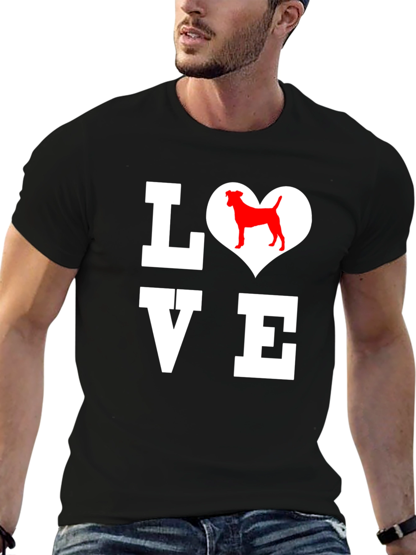 Dog Lover Graphic Tee - Black Cotton T-Shirt