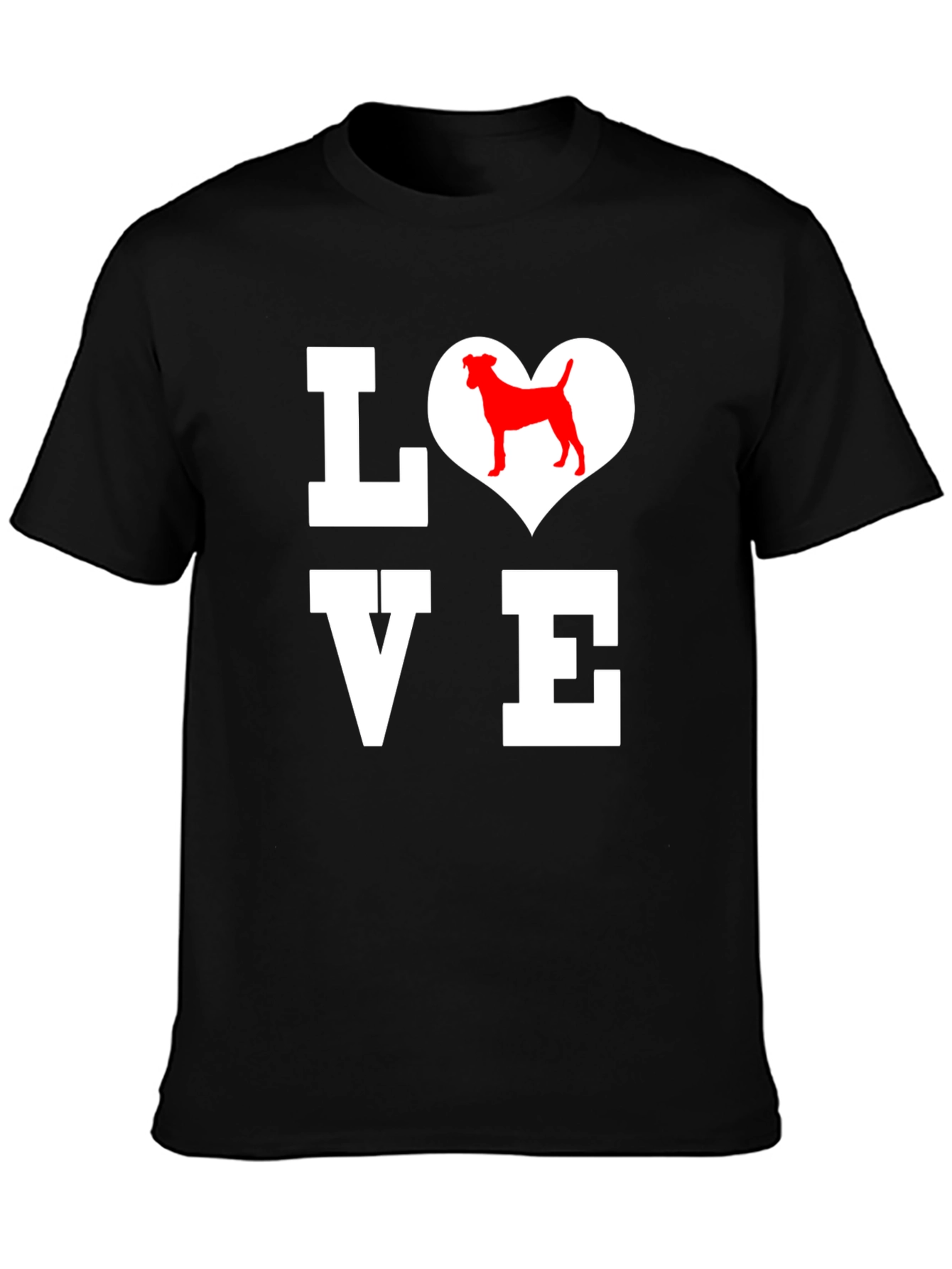 Dog Lover Graphic Tee - Black Cotton T-Shirt