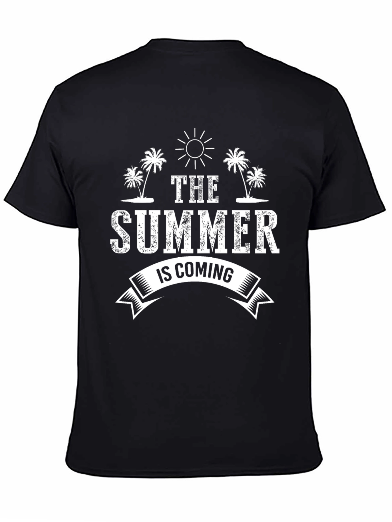 The Summer is Coming Black Graphic T-Shirt