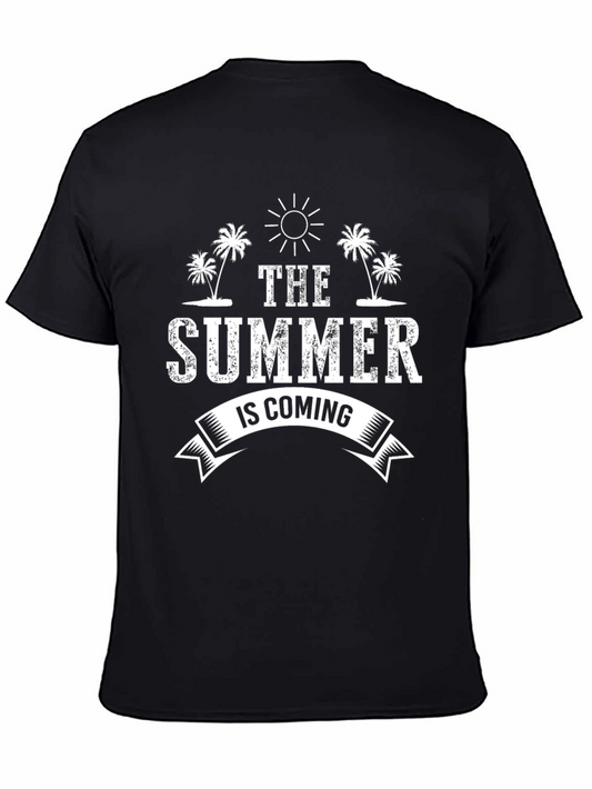 The Summer is Coming Black Graphic T-Shirt