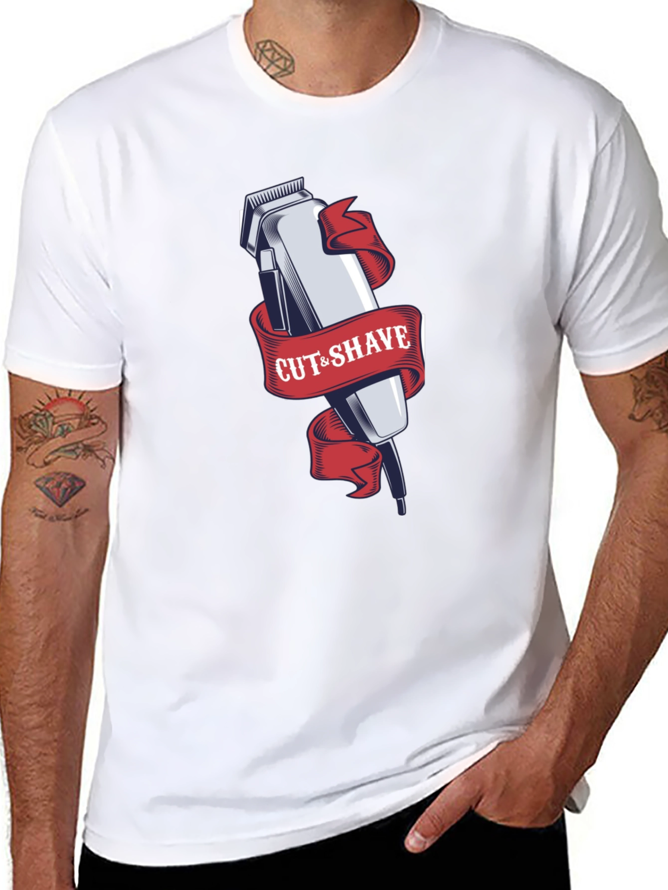 Cut & Shave Barber Tee - Stylish Graphic T-Shirt