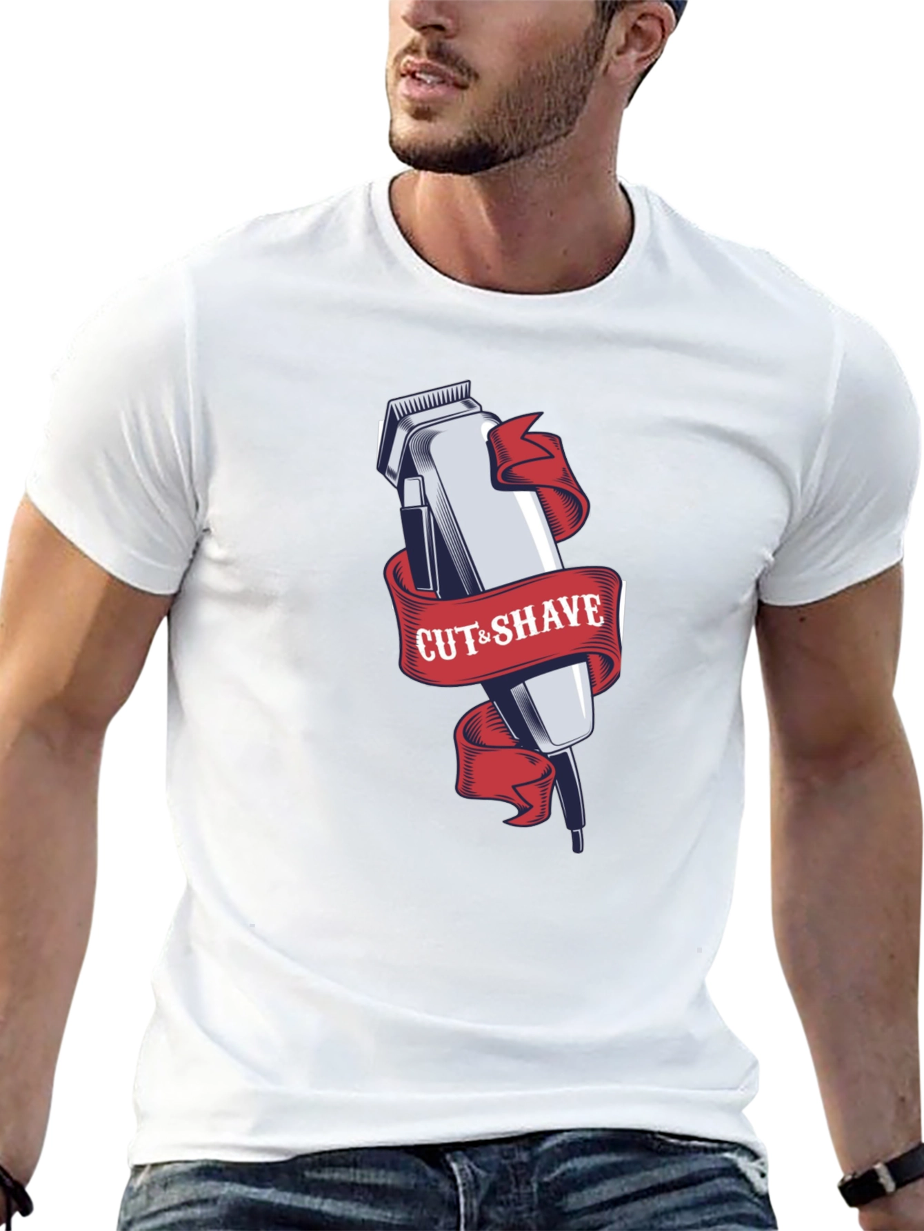 Cut & Shave Barber Tee - Stylish Graphic T-Shirt