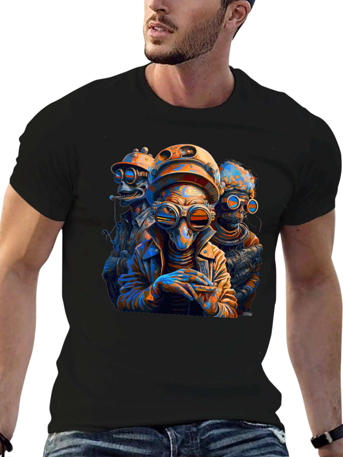 Steampunk Alien Crew Graphic Tee